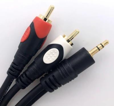 HITORE 3.5mm to RCA Audio Cable - Gold Plated Aux to RCA Adapter Cord (1.5m, Black) for Smartphone, Tablet, Speaker, MP3, TV, iPad, PC, Amplifier, Headphones - Perfect for Home Theater, Car Audio & DJ Equipment Connection