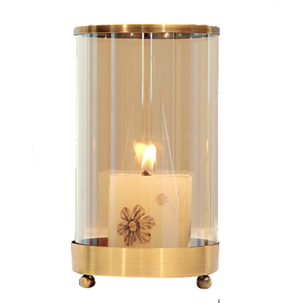 Elegant Gold Candle Holder for Living Room, Dining Table, Bedroom - 12 x 16.5cm Home Decor for Wedding, Christmas, Parties & Desk Decorations - Perfect Gift Idea for Holidays & Special Occasions