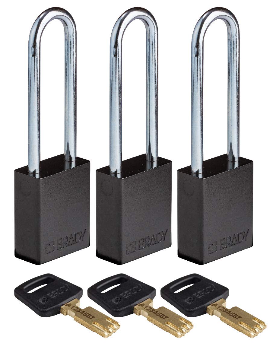 Brady SafeKey Lockout Padlock - Heavy Duty Aluminum Safety Lock with 3.0