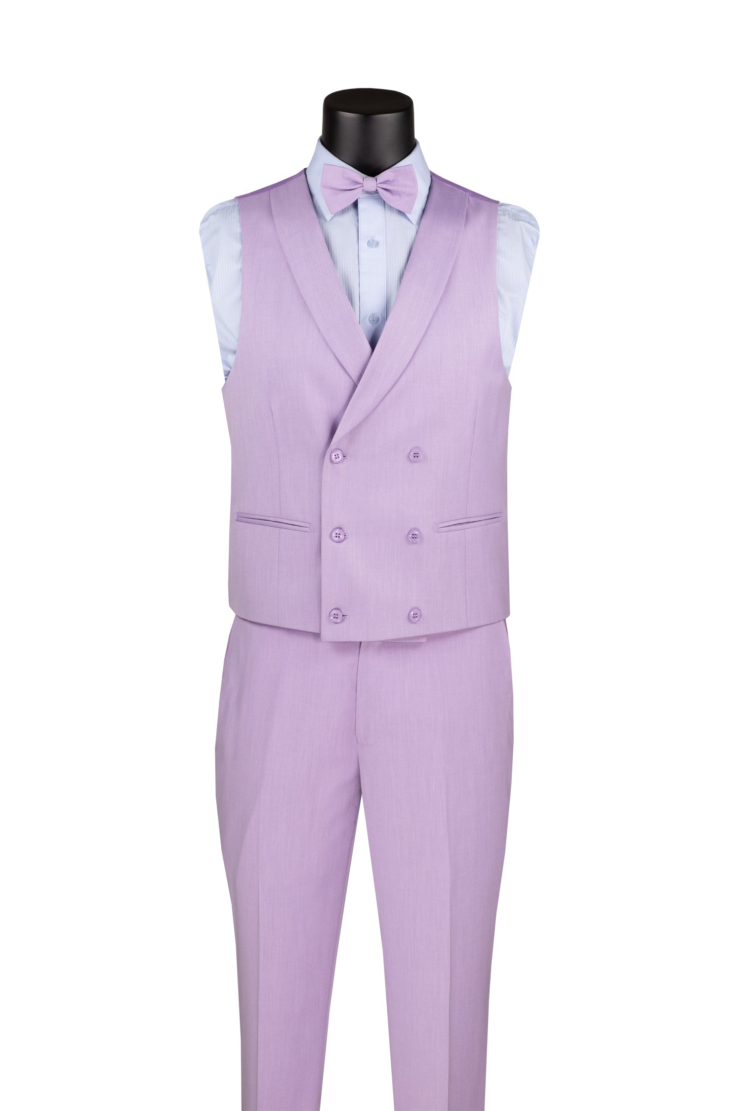 Italia Collection Slim Fit 3-Piece Suit Set - 1 Button Lavender Men's Formal Wear for Weddings, Business Meetings & Special Occasions