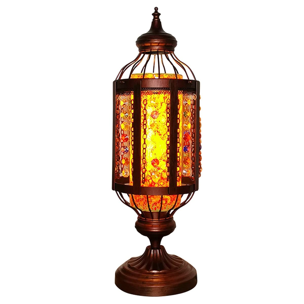 Handmade Bohemian Tiffany Table Lamp - Vintage Stained Glass Moroccan Bedside & Desk Lamp for Bedroom, Living Room, Bar, Coffee Table Decor | Perfect for Boho Home Decor, Wedding Gifts & Cozy Reading Nook Lighting