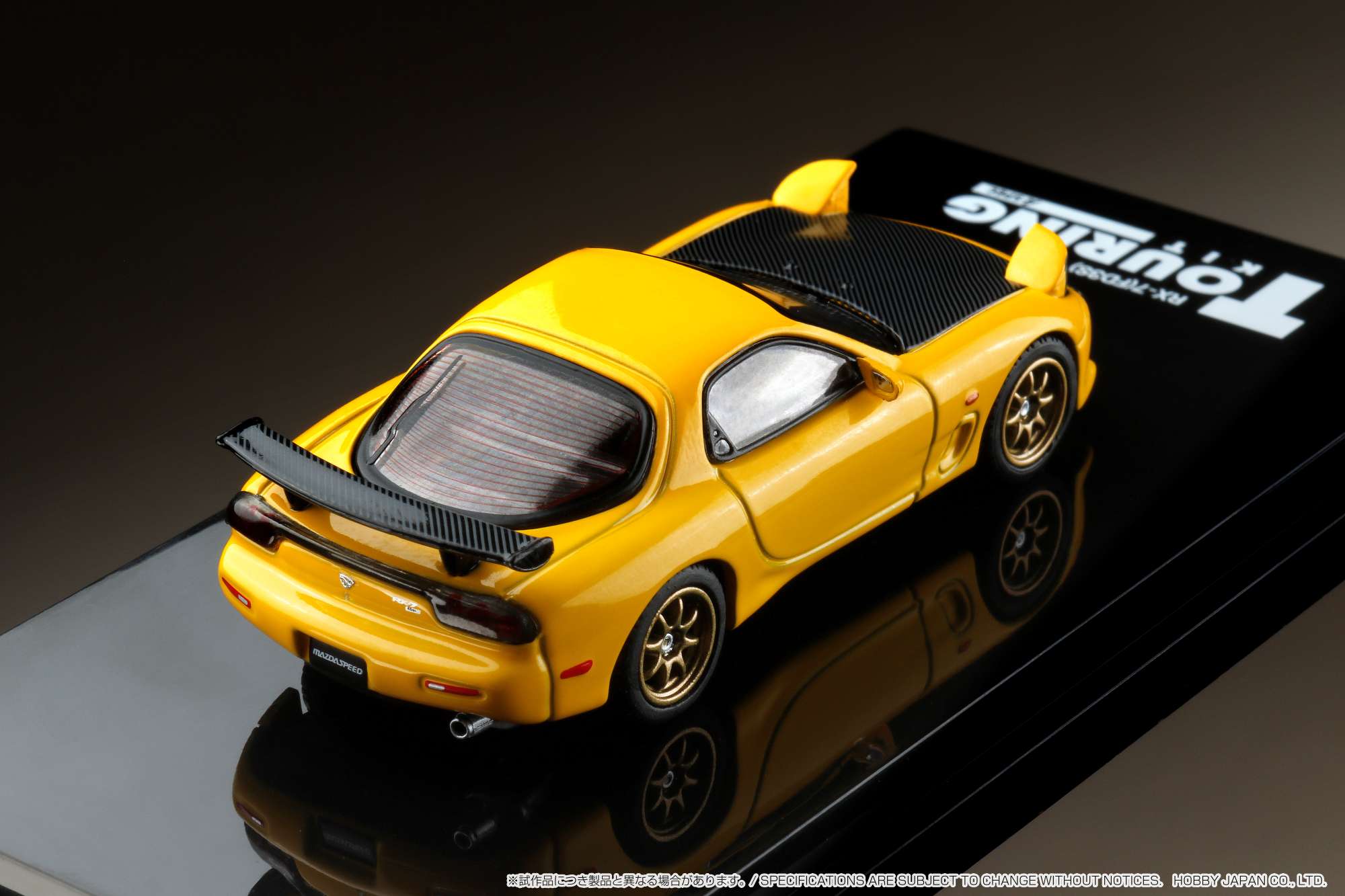 1:64 Mazda RX-7 Efini FD3S A-Spec GT Wing Diecast Model Car - Sunburst Yellow - Collectible Hobby Japan Toy for Car Enthusiasts & Display - Perfect for Gifts, Racing Fans, and Model Car Collections