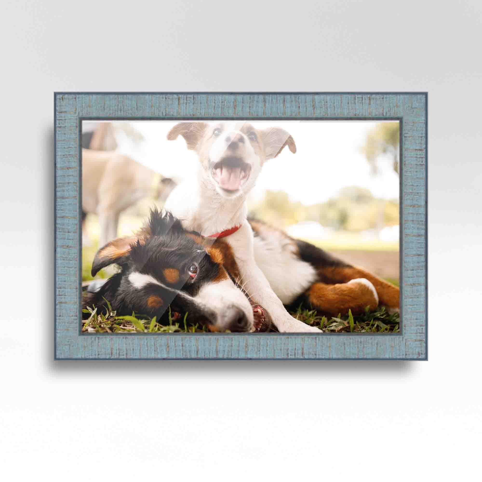 Sonoma Blue 16x20 Inch Wood Picture Frame with UV Acrylic, Foam Board Backing & Hanging Hardware - Perfect for Wall Art, Family Photos, and Home Decor