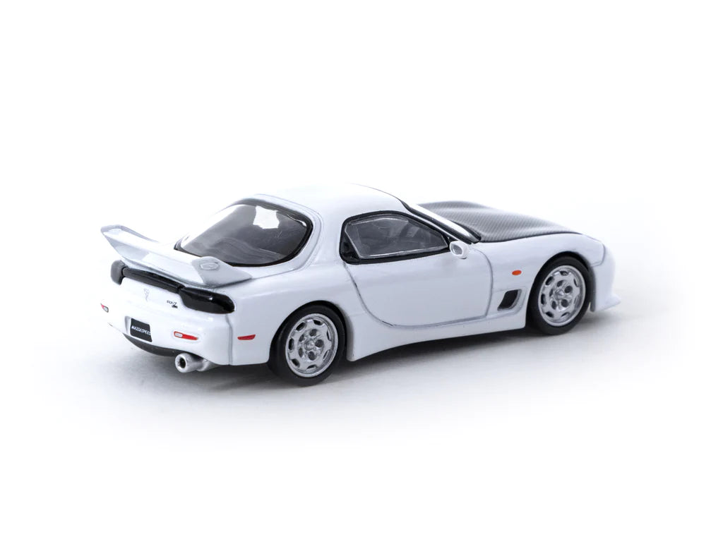 Tarmac Works 1:64 Scale Diecast Mazda RX-7 FD3S Mazdaspeed A-Spec Model Car in Chaste White - Perfect for Collectors, Display, and Racing Enthusiasts