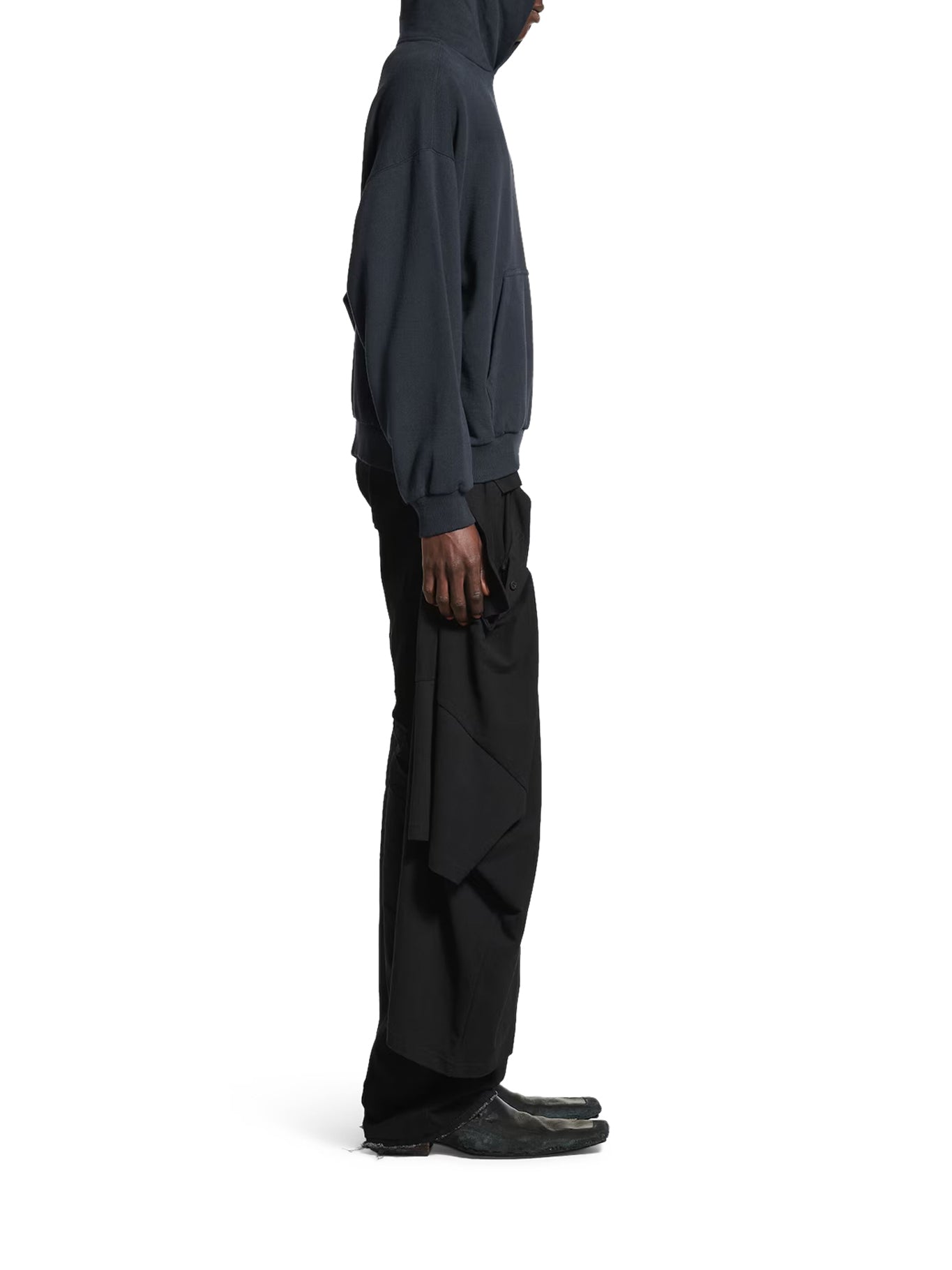 Balenciaga Black Hoodie for Men & Women | Faded Black, White & Red | Streetwear Fashion, Casual Wear & Gym Outfit