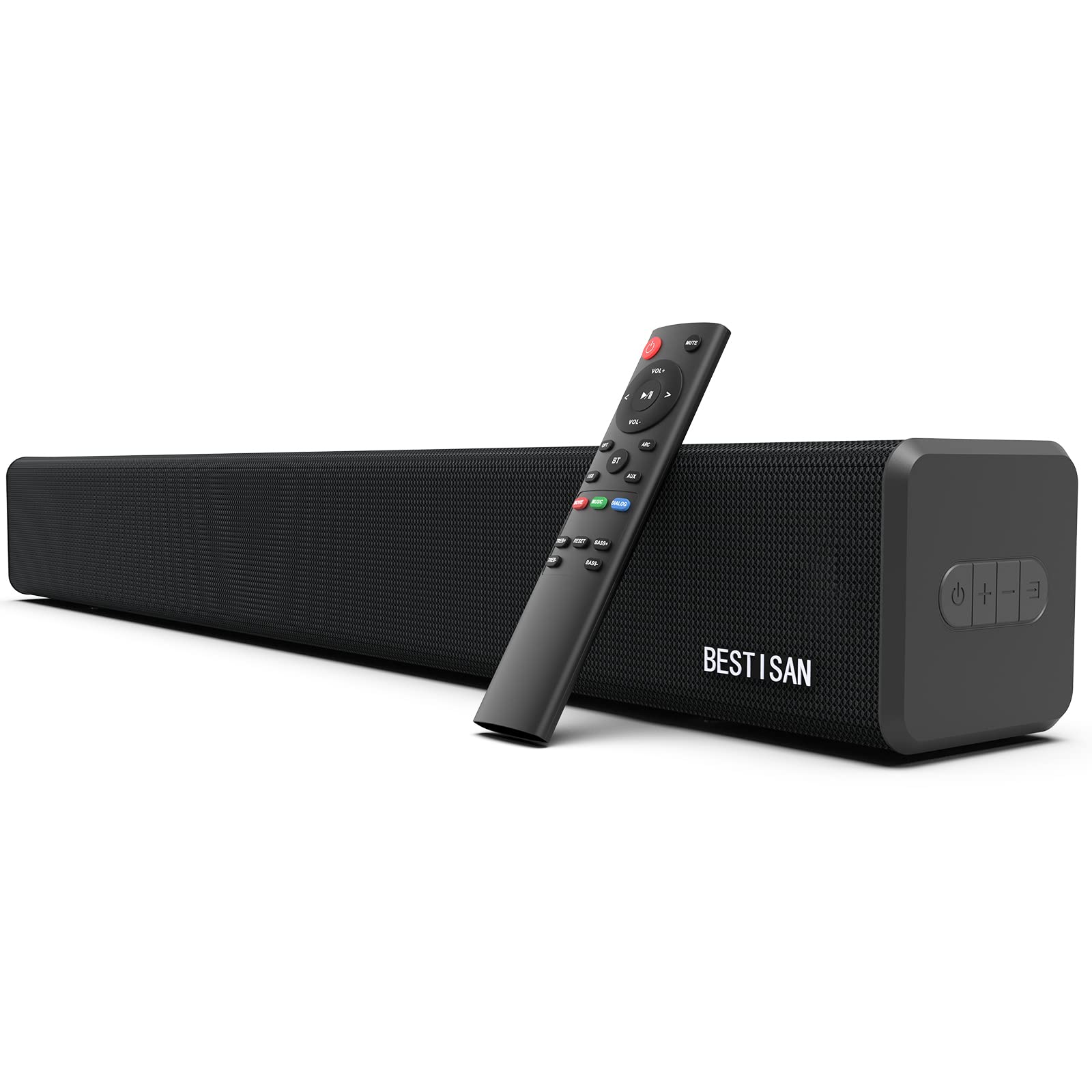 Bestisan 100W 32-Inch 2.1 Channel Bluetooth 5.0 Soundbar with Built-in Dual Subwoofer - HDMI ARC, 3 Audio Modes (Movie/Music/Dialog) - Enhanced TV Audio for Home Theater, Gaming & Streaming (2022 Model)