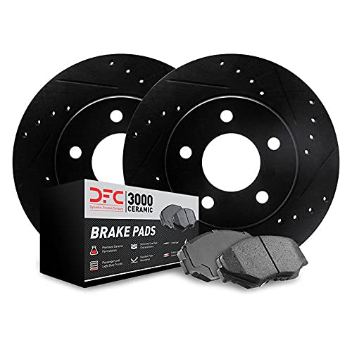 Dynamic Friction Company Rear Brake Pads and Rotors Kit - Ceramic Brake Pads & Rotors Set with Hardware - Perfect for Sedans, SUVs, and Trucks - Smooth Stopping Power for Daily Commute & Highway Driving