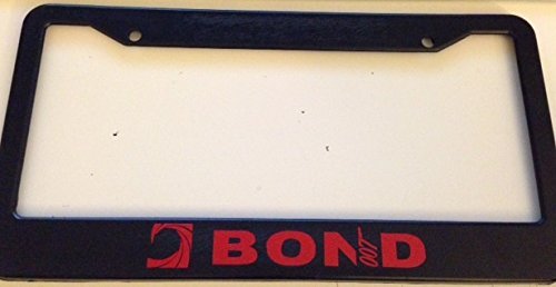 James Bond 007 Spiral License Plate Frame - Automotive Black with Red Design for Cars, Trucks & SUVs | Perfect for Movie Fans & Car Enthusiasts