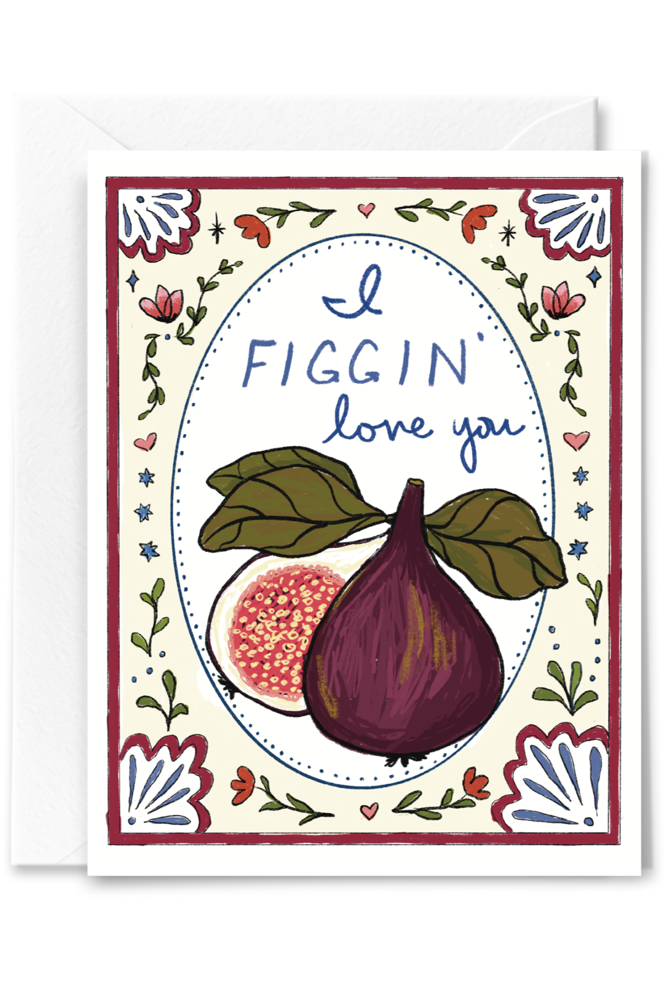 Funny 'Figgin' Love You' Greeting Card - Perfect for Anniversaries, Birthdays & Romantic Occasions