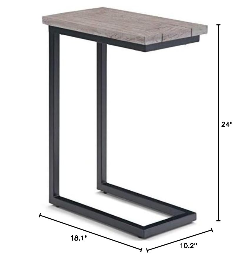 Modern Birch and Black End Table by Trent Home - Stylish Nightstand for Living Room, Bedroom, or Office