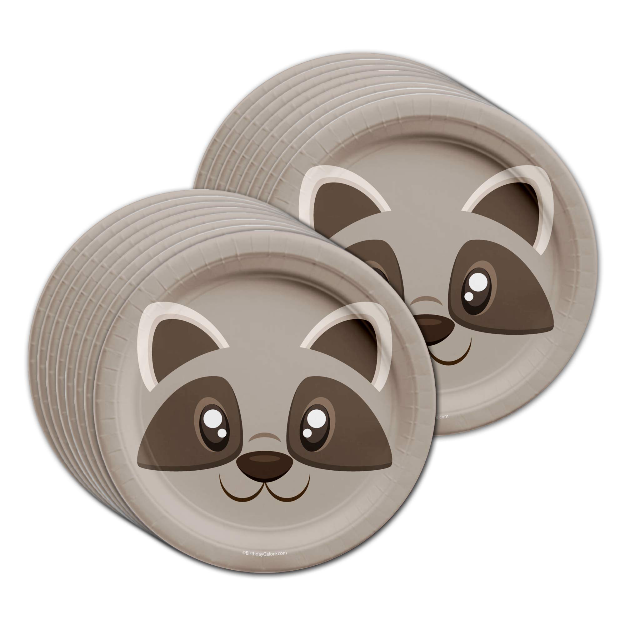 Raccoon Themed Birthday Party Supplies Set - 16-Piece Tableware Kit with Plates, Napkins & Cups for Kids, Baby Showers & Animal Lovers Parties