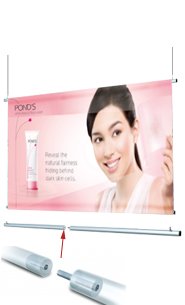 120-Pack Extra Wide Ceiling Mounted Graphic Bars - Multi-Section Display System for Retail Stores, Trade Shows & Exhibition Booths