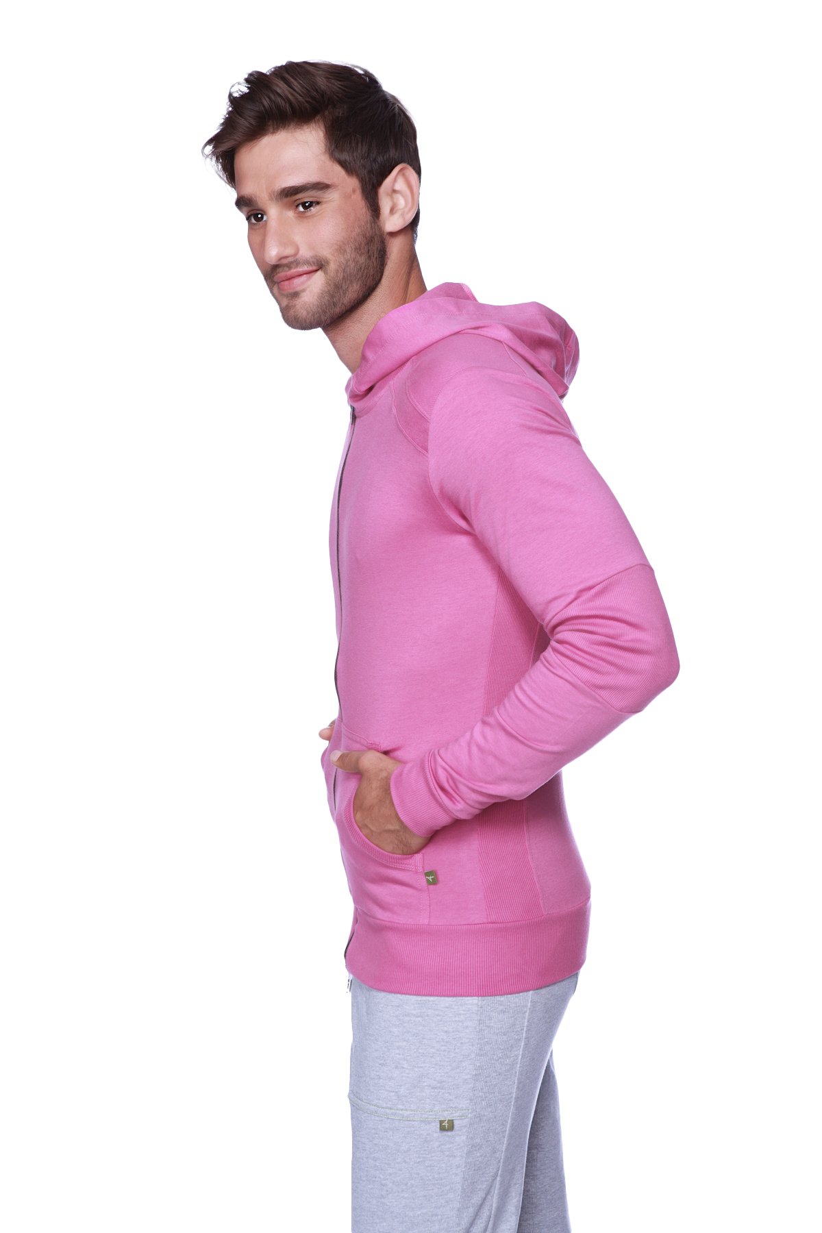 4th Men's Crossover Transition Track & Yoga Gym Hoodie - Modal French Terry Stretch Hooded Sweatshirt - Made in USA - European Style Fit - Perfect for Workouts, Yoga & Casual Wear