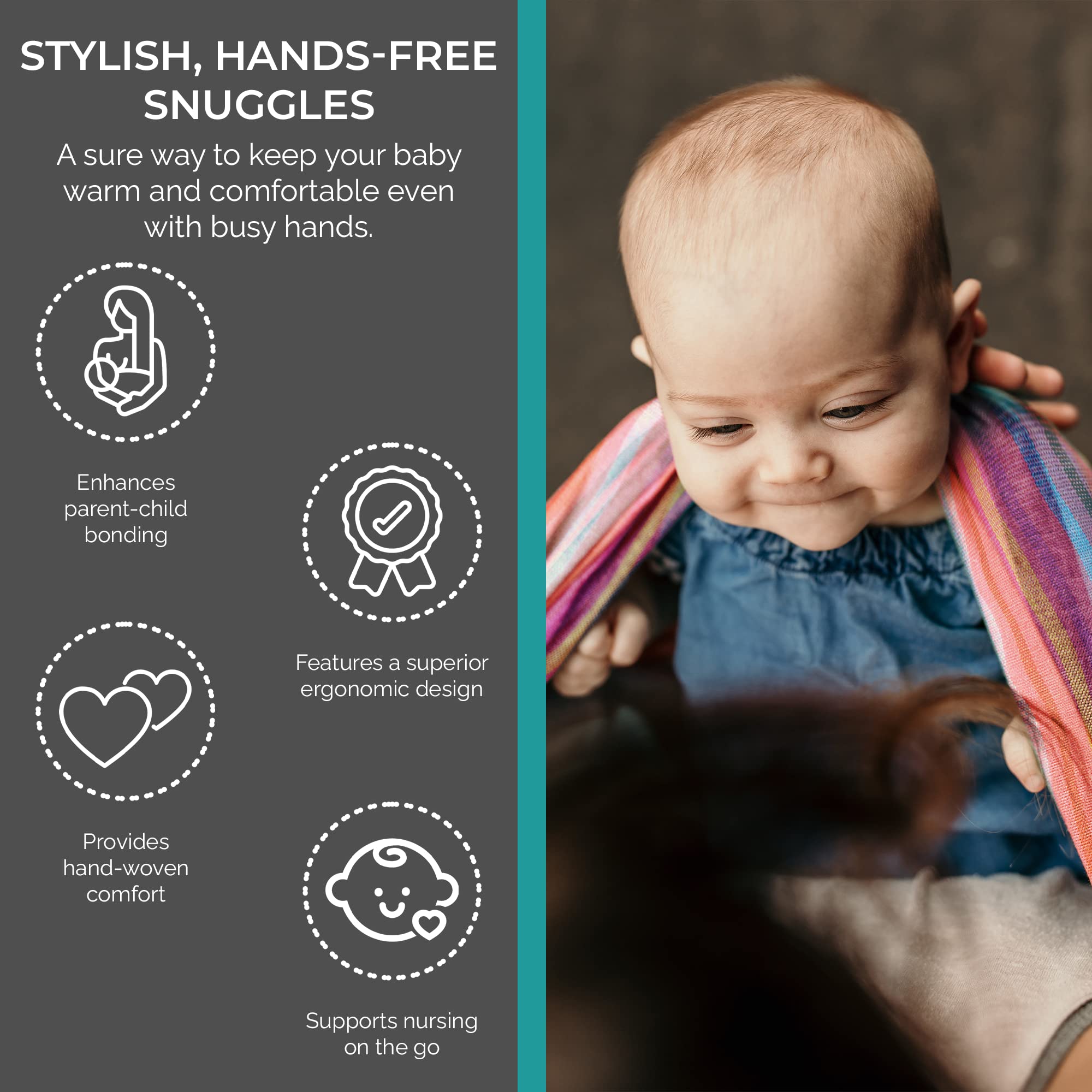 Organic Cotton Baby Wrap Carrier - Soft & Breathable Infant Sling for Newborns to Toddlers (0-24 Months) | Hands-Free Baby Wearing, Nursing Cover & Parent-Child Bonding | Perfect for Shopping, Hiking & Daily Errands (Olive Green)