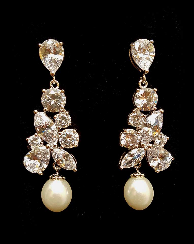Elegant Bridal Pearl Drop Earrings by Stephanie Browne – Perfect for Weddings, Prom & Special Occasions