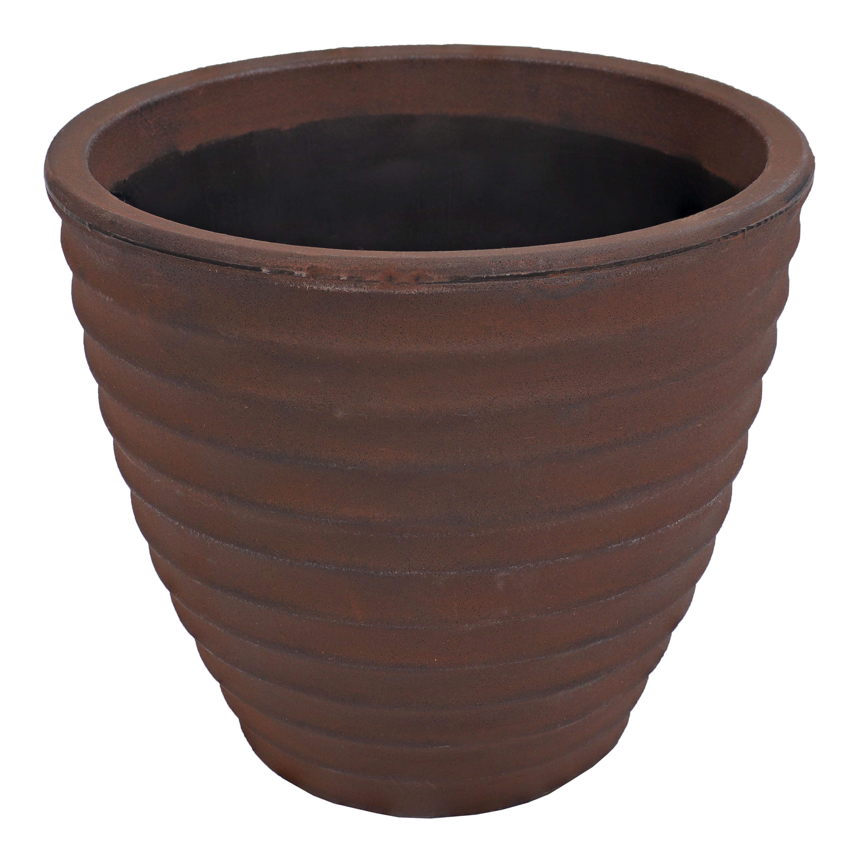 Sunnydaze Polyresin Ribbed Outdoor Plant Pot - Rust-Resistant Garden Decor for Patio, Balcony & Backyard - Perfect for Succulents, Flowers & Herbs