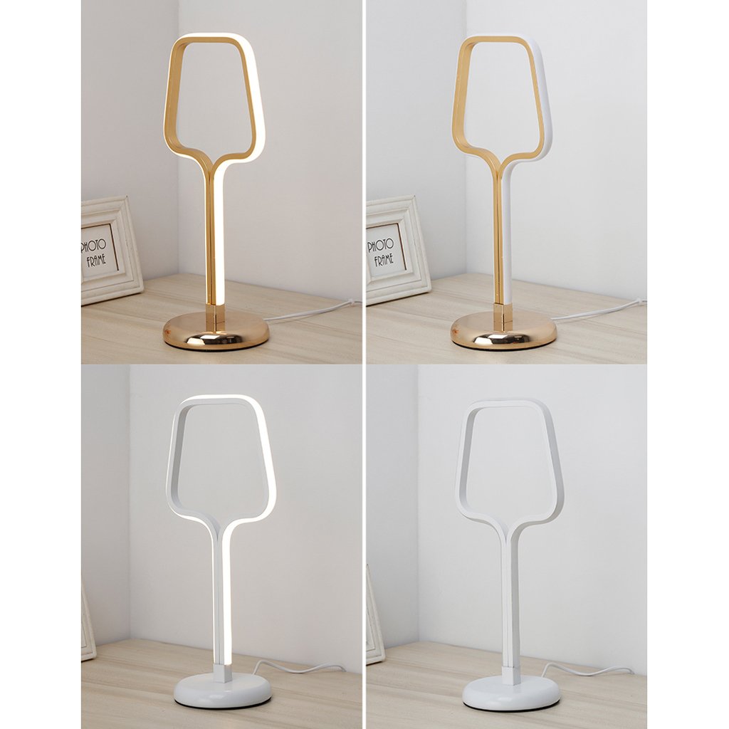 Modern Creative LED Bedside Lamp - Eye-Caring Night Light for Bedroom, Study, Office - Simple Stylish Table Lamp for Living Room, Hotel, Desk Decor (White) - Perfect for Reading, Working & Relaxing