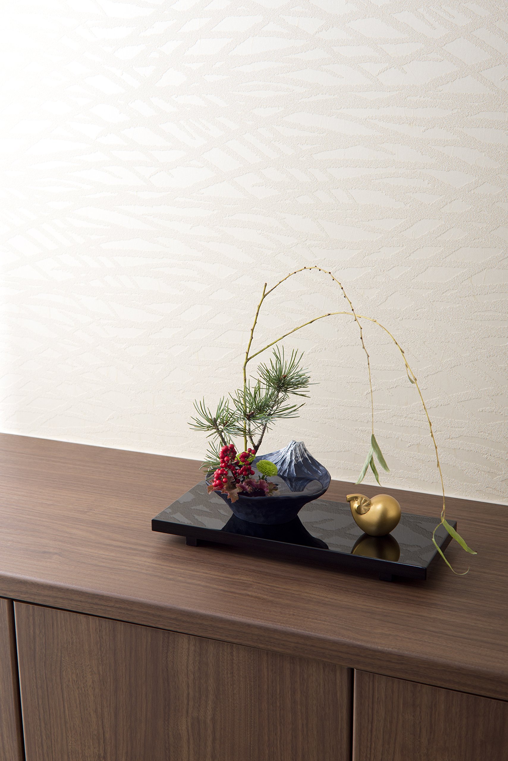 Nagae Flower Vase Basin - Elegant Blue Fuji & Shizukage Sakasa Design | Perfect for Home Decor, Wedding Centerpieces & Japanese Tea Ceremonies