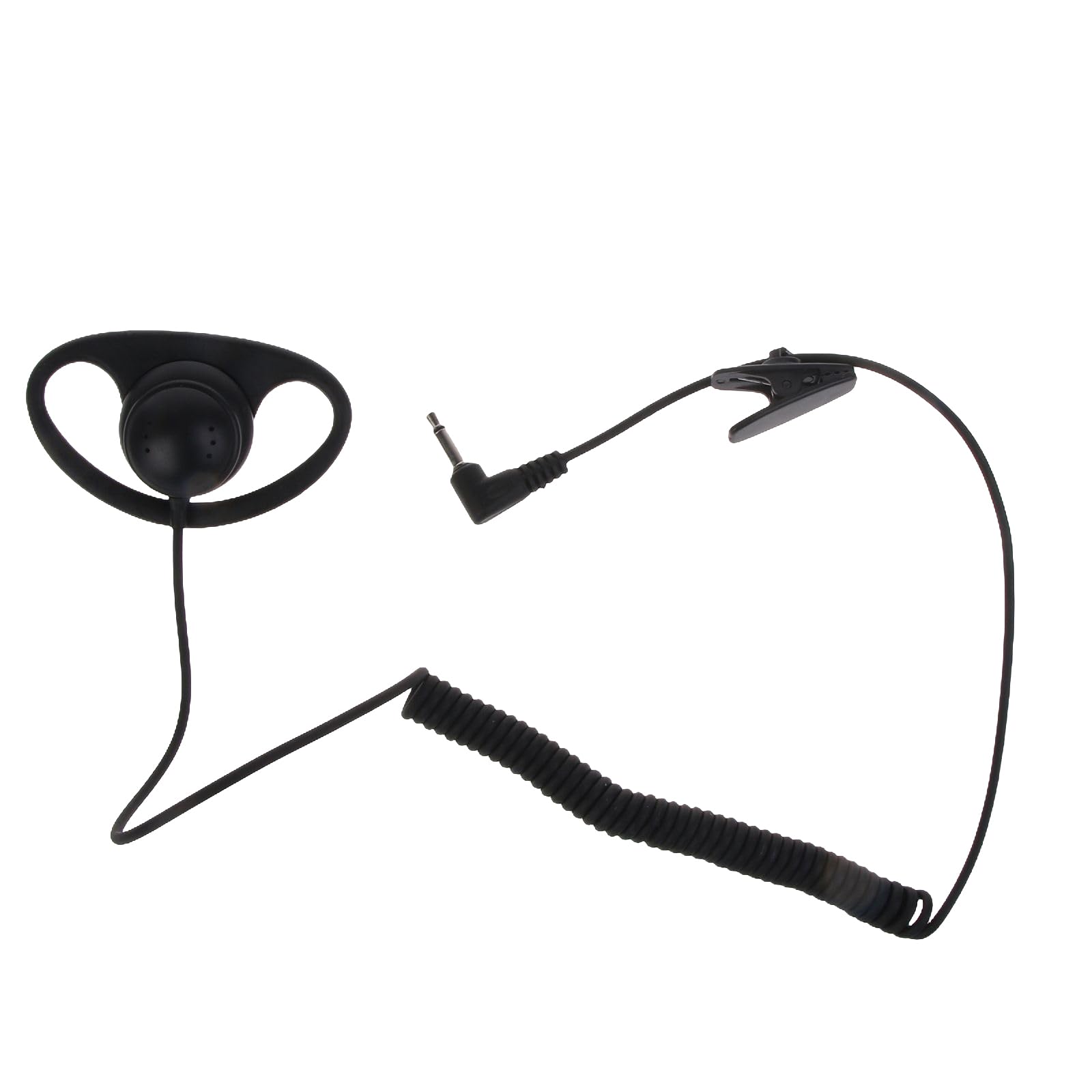 Yuly 3.5mm D-Shape Receive Only Headset - ABS & Metal Walkie-Talkie Earphone with 55cm Cable for Two-Way Radios, Security, and Dispatch Communication | Perfect for Security Guards, Event Staff & Warehouse Workers