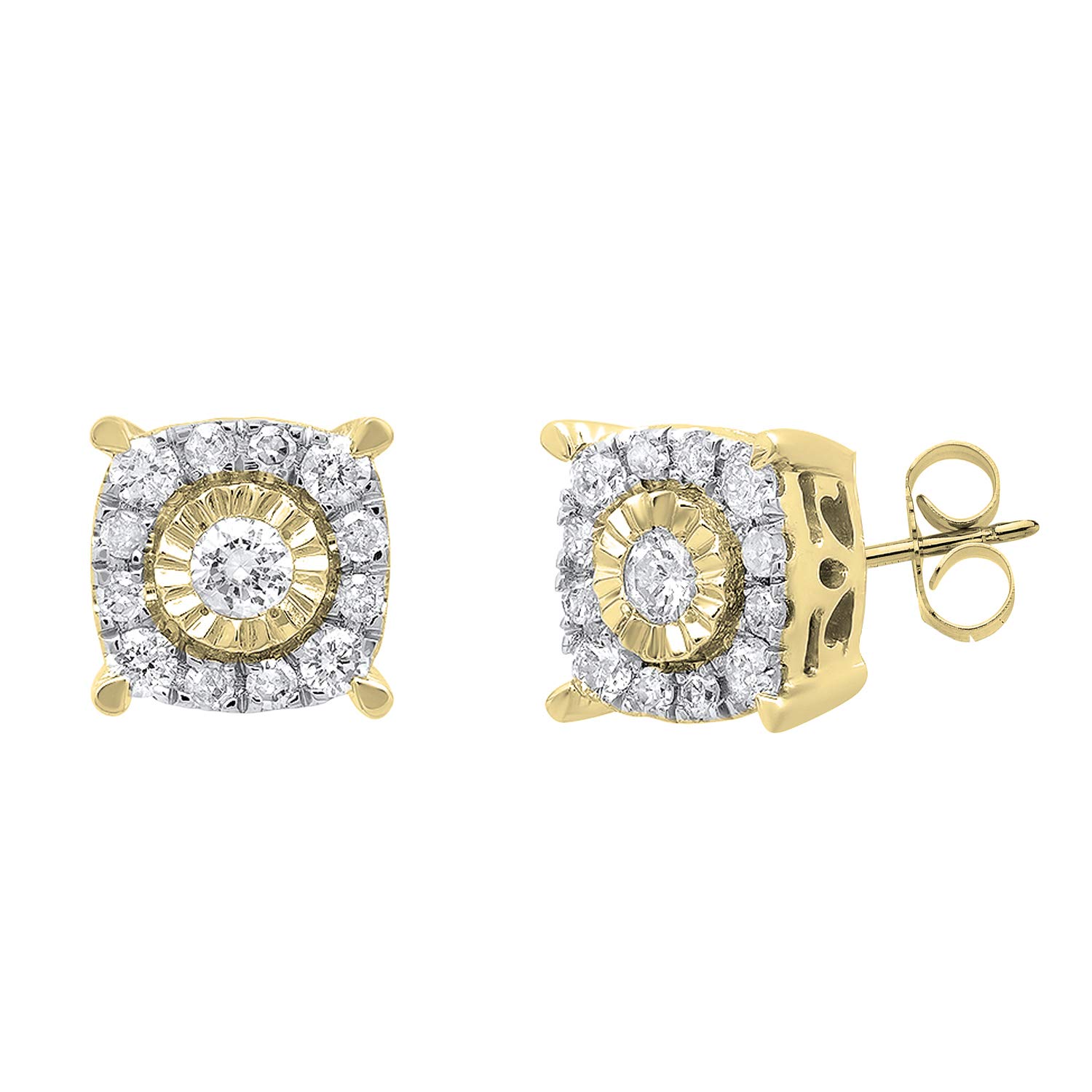 14K Solid Gold Round White Diamond Stud Earrings for Women | 0.30 Cttw Dazzlingrock Collection | Perfect for Everyday Wear, Gift Giving & Special Occasions