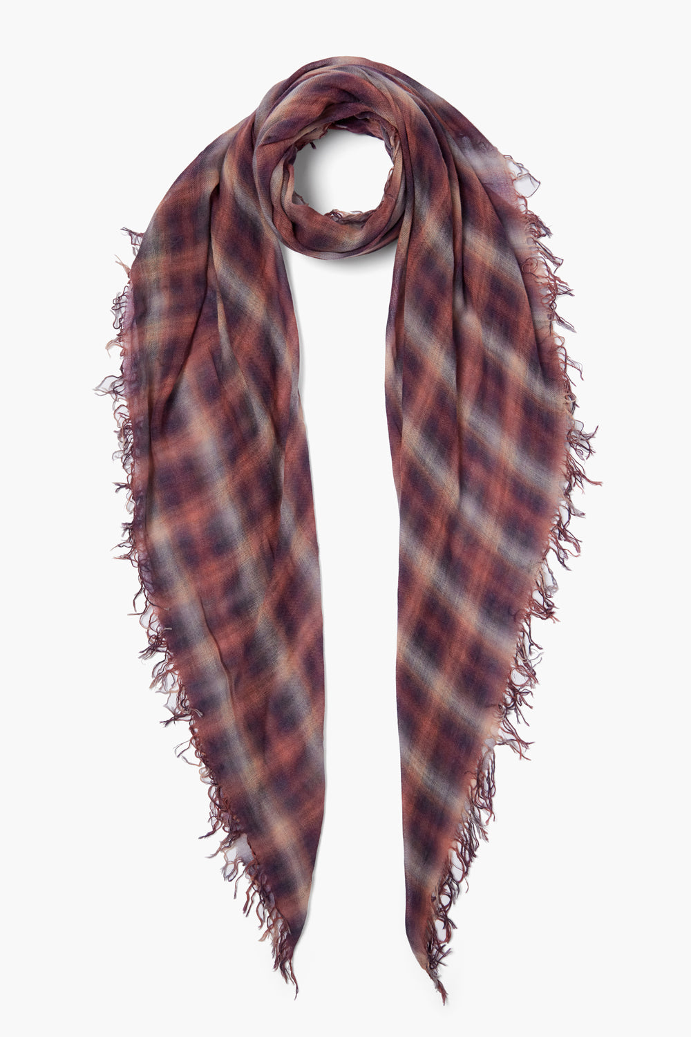 Luxury Cashmere Silk Scarf - Dark Sapphire Plaid Pattern for Women & Men | Elegant Winter Accessory for Office, Travel & Special Occasions
