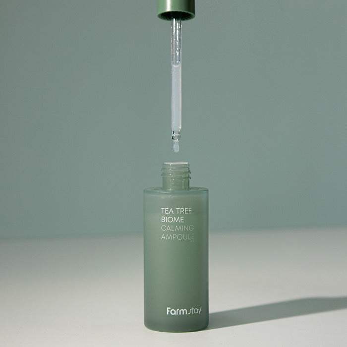 Farmstay Tea Tree Biome Calming Ampoule 50ml - Soothing Facial Serum for Acne-Prone Skin | Hydrating & Calming Treatment for Sensitive Skin | Perfect for Daily Skincare Routine & Post-Breakout Recovery