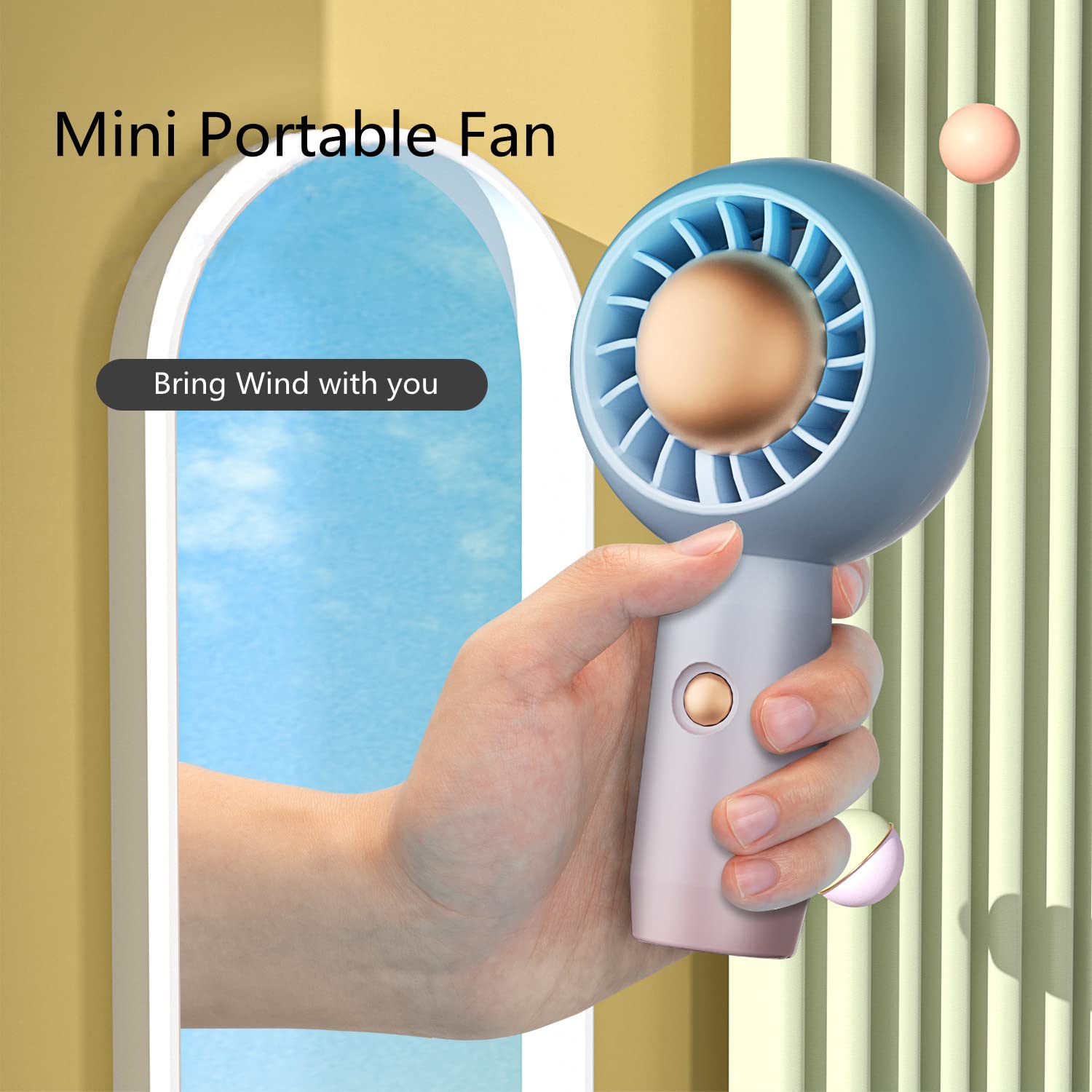 Mini USB Rechargeable Handheld Fan - Portable, Quiet, Cute Personal Fan with Aromatherapy Diffuser | Perfect for Office, Travel, Gym & Outdoor Activities (Multicolor)
