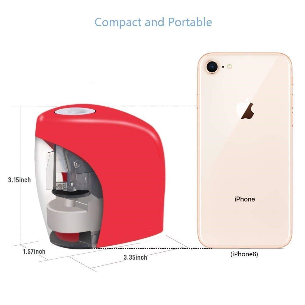 Electric Pencil Sharpener for Kids & Artists - Portable USB/Battery Powered - Perfect for School & Drawing