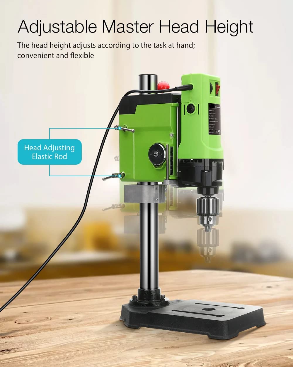 1050W Mini Electric Bench Drill Stand with 3-16mm Chuck - Precision Drilling Machine for Woodworking, Metalworking & DIY Projects - Perfect for Home Workshops, Garage & Professional Use