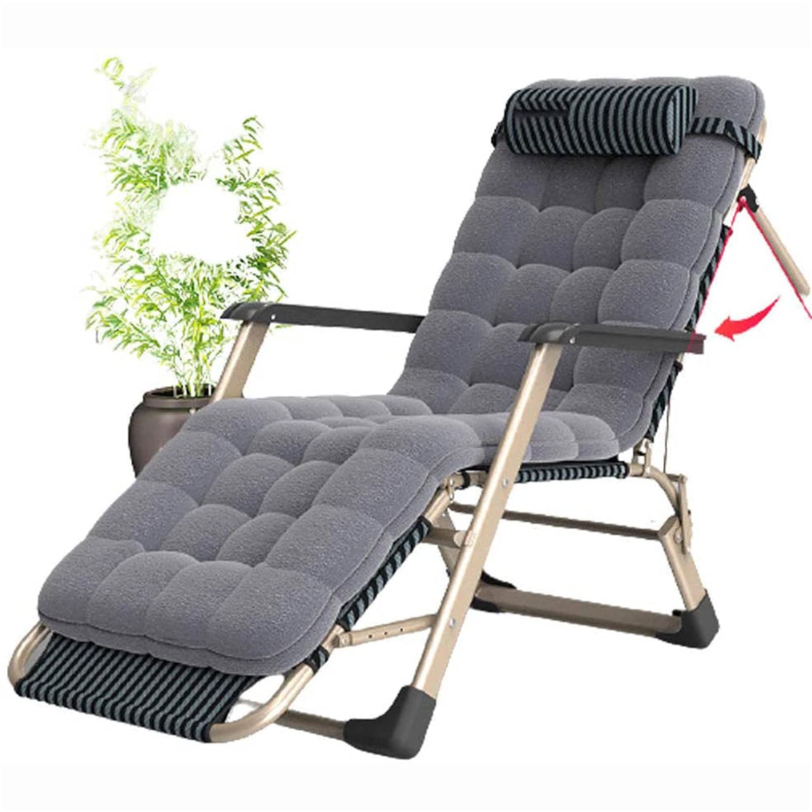 Foldable Outdoor Lounge Chair - Portable Chaise Longue for Patio, Office & Dining