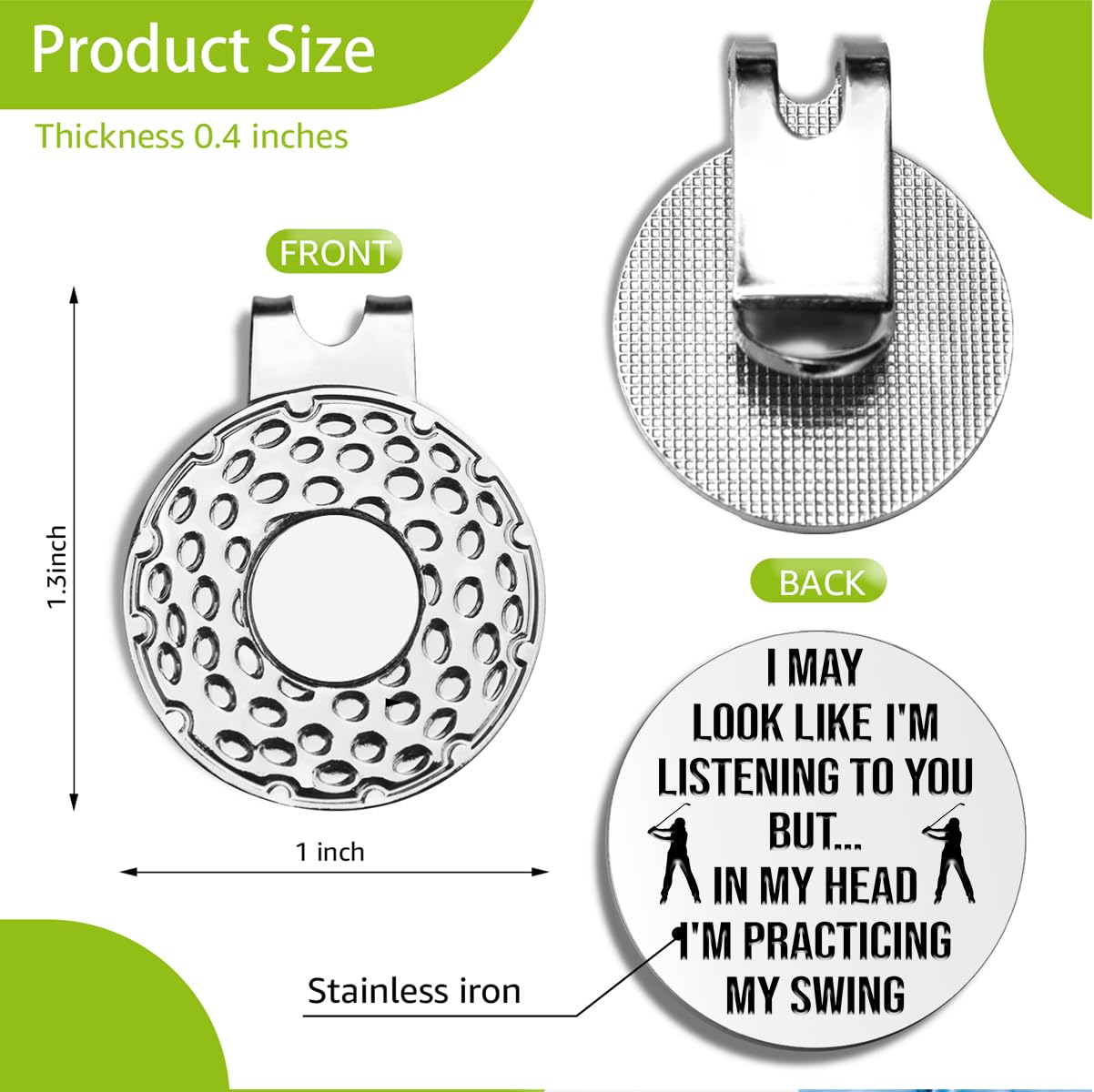 Funny Golf Ball Markers with Hat Clip - Best Golf Gifts for Men, Dad, Husband & Grandpa - Perfect for Retirement & Birthday Presents - Great Golf Accessories for Golf Lovers (Ideal for Golf Courses, Tournaments & Casual Play)