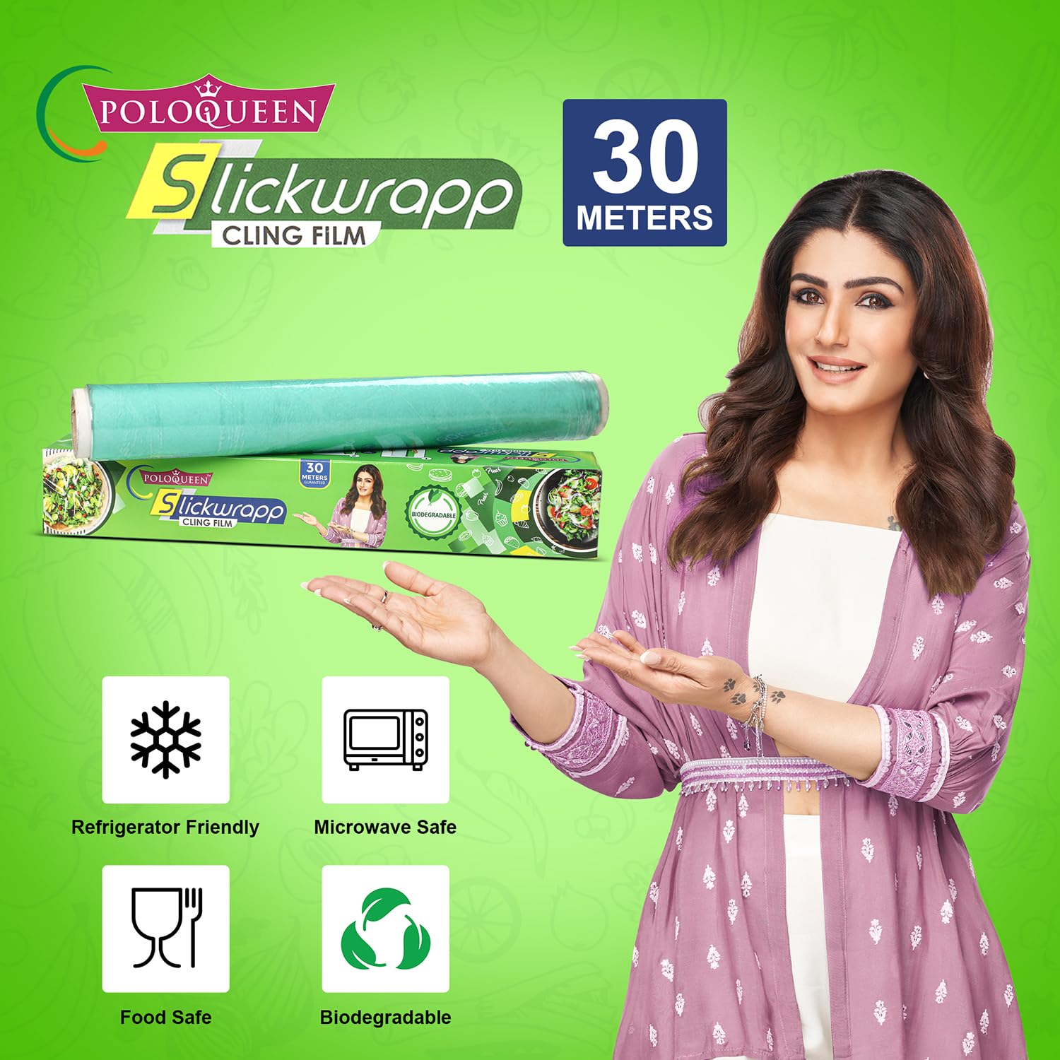PoloQueen 30m Food Wrap Roll & 20m Butter Paper Roll Set | Microwave-Safe, Non-Stick Baking Paper for Cooking, Freezing, Food Storage | Perfect for Meal Prep, Roti Wrapping & Kitchen Organization