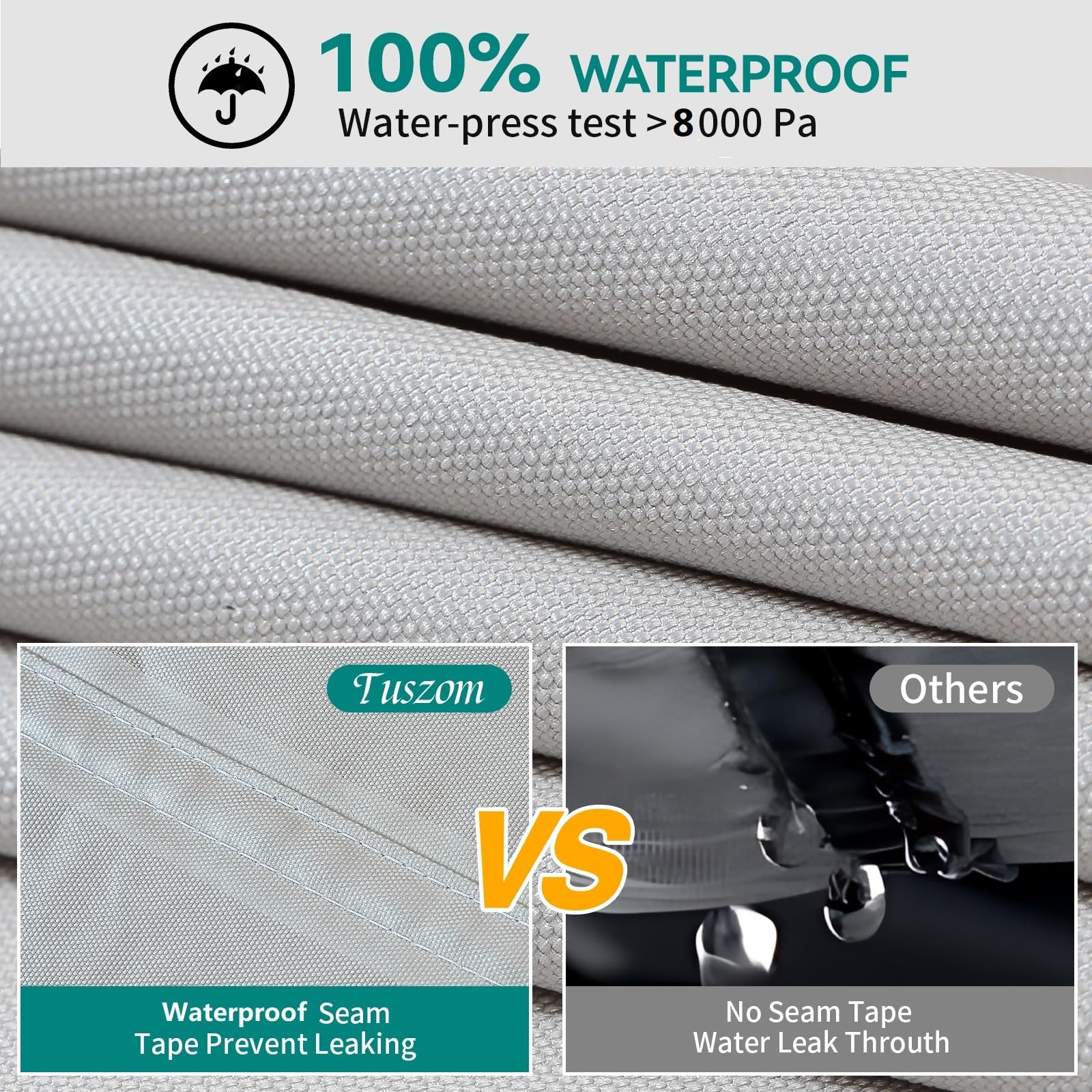 Waterproof 900D Boat Cover with Windproof Straps for Fishing & Ski Boats 14'-16' - Outdoor Marine Protection
