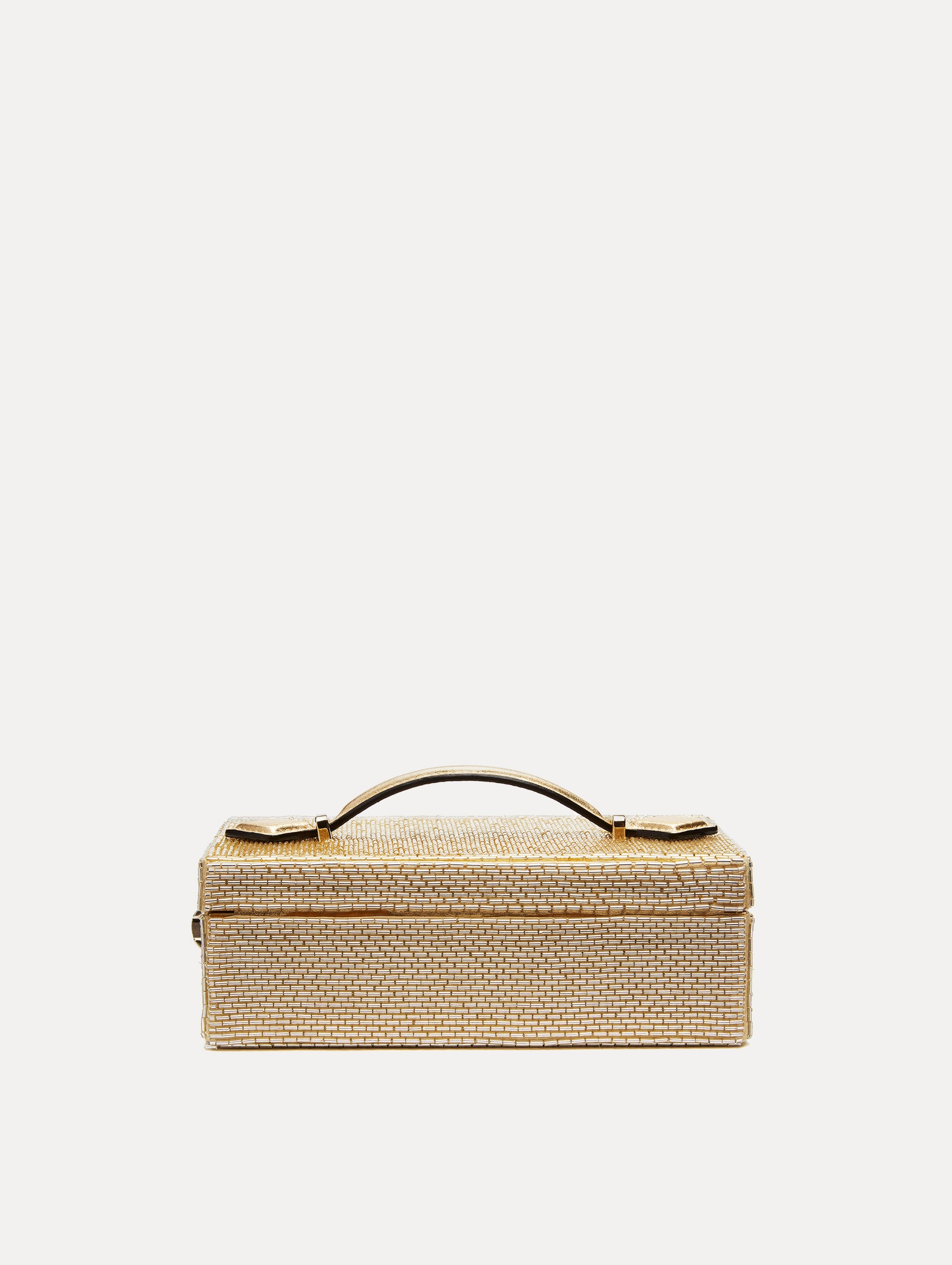 Elegant Bugle Bead Embroidered Minaudière Clutch Purse - Perfect for Evening Parties, Weddings & Special Occasions
