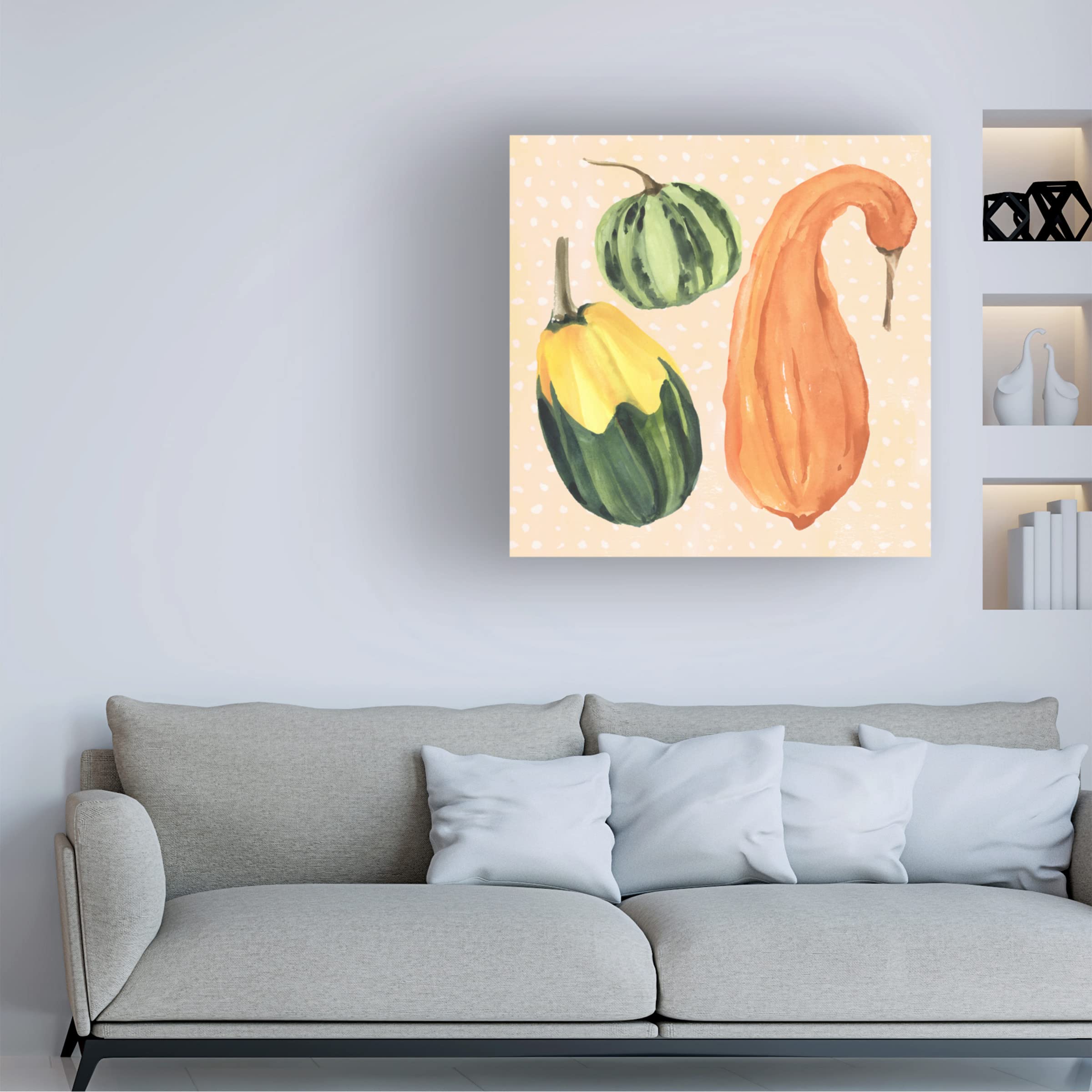 Annie Warren 'DecoratIVe Gourd IV' Canvas Wall Art Print - Modern Home Decor for Living Room, Bedroom & Office