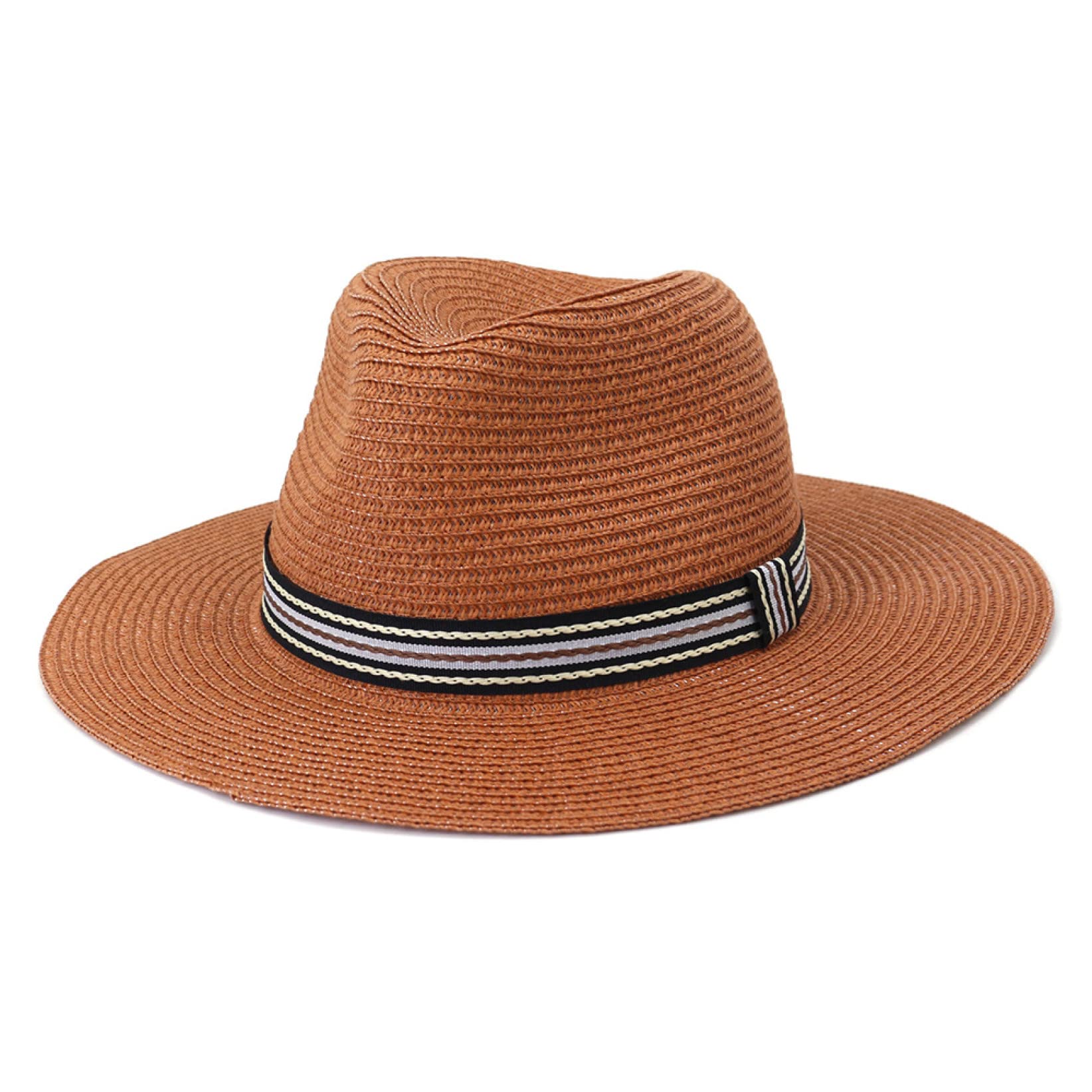 Stylish Red Straw Sun Hat for Women & Men - UV Protection Wide Brim Beach Hat for Summer Outdoor Activities - Perfect for Beach, Garden, and Travel