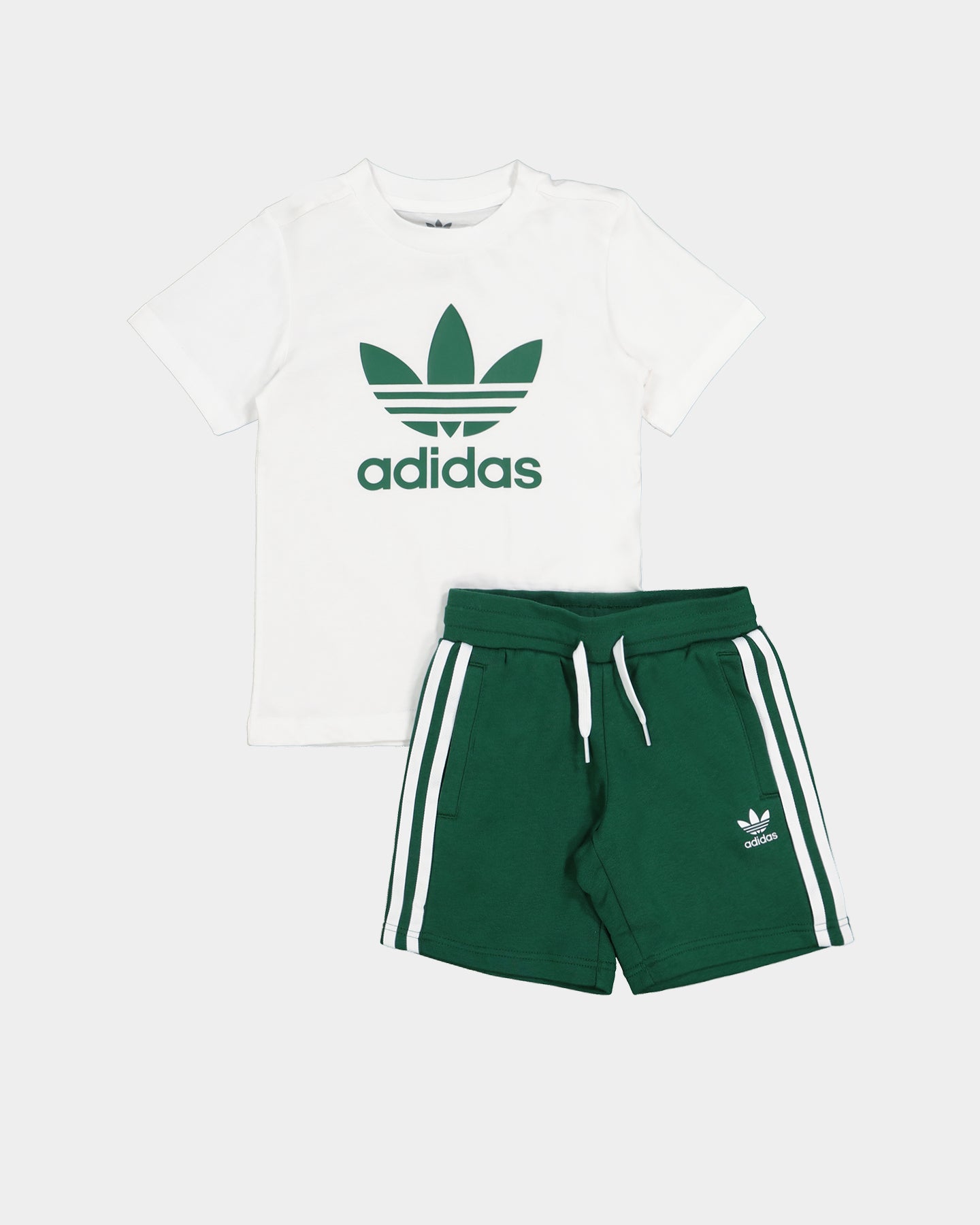 Adidas Kids' Short Sleeve T-Shirt Set - Dark Green | Comfortable Cotton Athletic Outfit for Boys & Girls | Perfect for Sports, School & Playtime