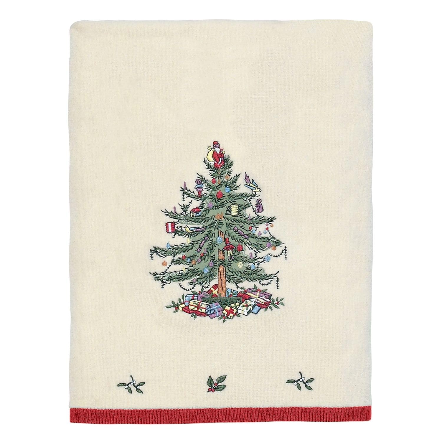 Spode Christmas Tree Collection Bath Towel - Ultra Soft & Highly Absorbent 100% Cotton Towel for Bath, Spa, and Holiday Decor