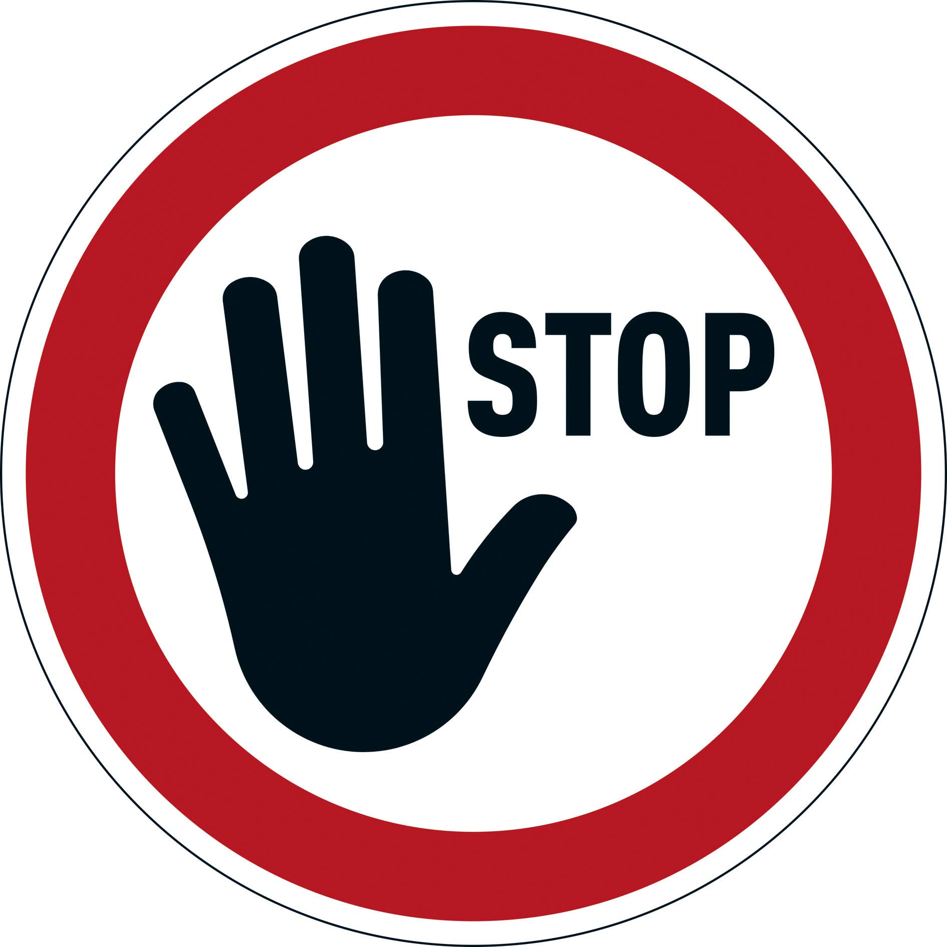 Stop Sign Floor Sticker - 43cm Diameter, Red, Durable & Removable Self-Adhesive Safety Decal for Warehouse, Factory, School - Pack of 1 - Non-Slip Hazard Warning Sign for Industrial & Public Spaces