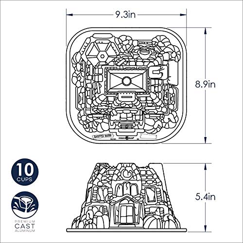Nordic Ware Haunted Manor Bundt Pan - Halloween Cake Mold for Spooky Baking | Perfect for Halloween Parties, Themed Desserts, and Seasonal Treats