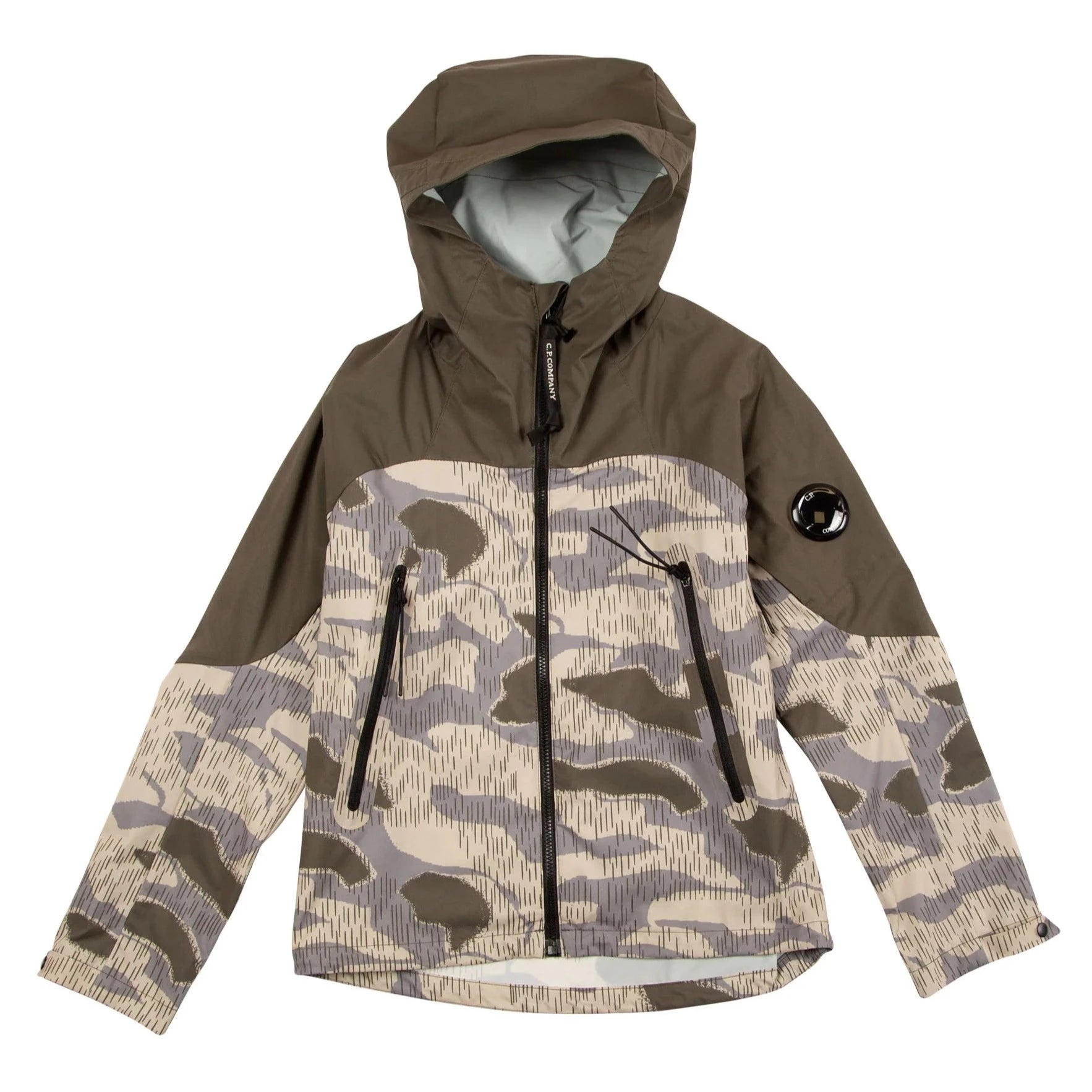 Kids CP Company Camouflage Lens Jacket - Waterproof Windbreaker with UV Protection for Boys & Girls - Perfect for Outdoor Adventures, Hiking, and School Activities