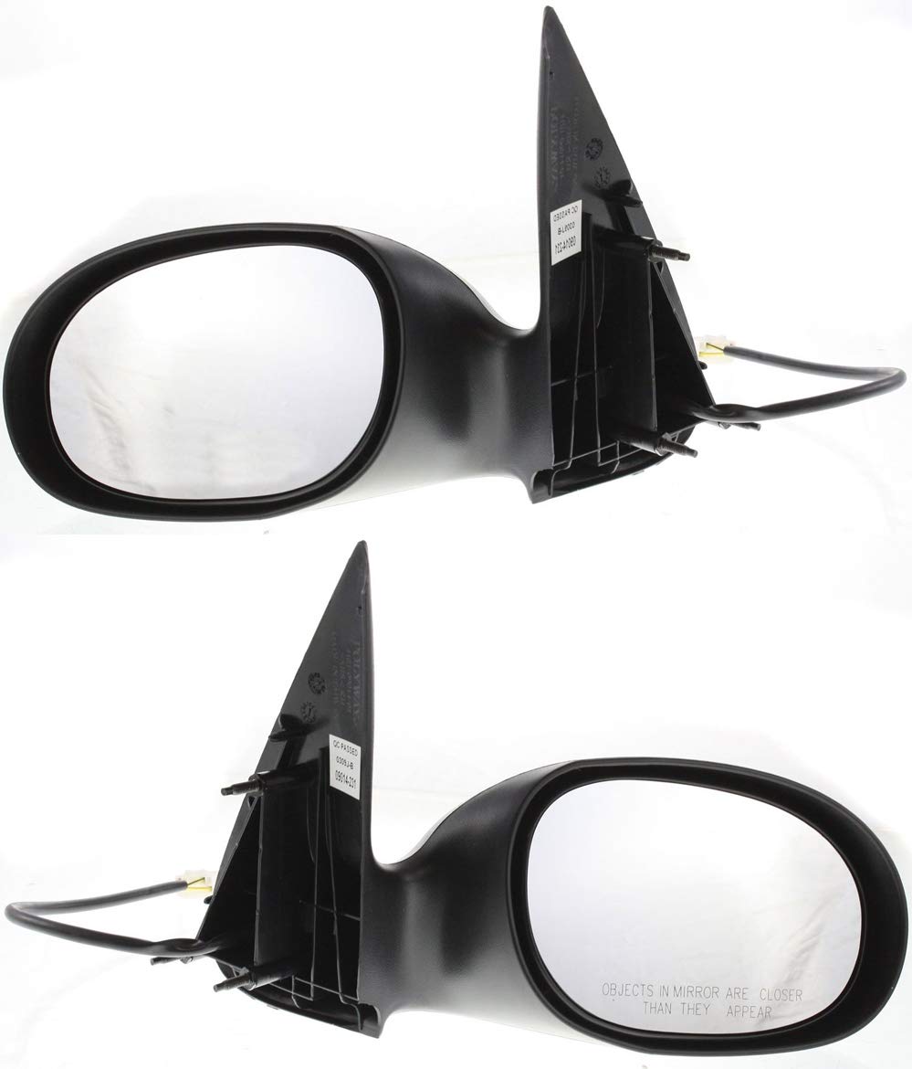 Kool Vue Power Mirror Replacement for 2003 Chrysler PT Cruiser - Textured Black Side View Mirrors (Left & Right) - Enhanced Visibility & Safety for Driving