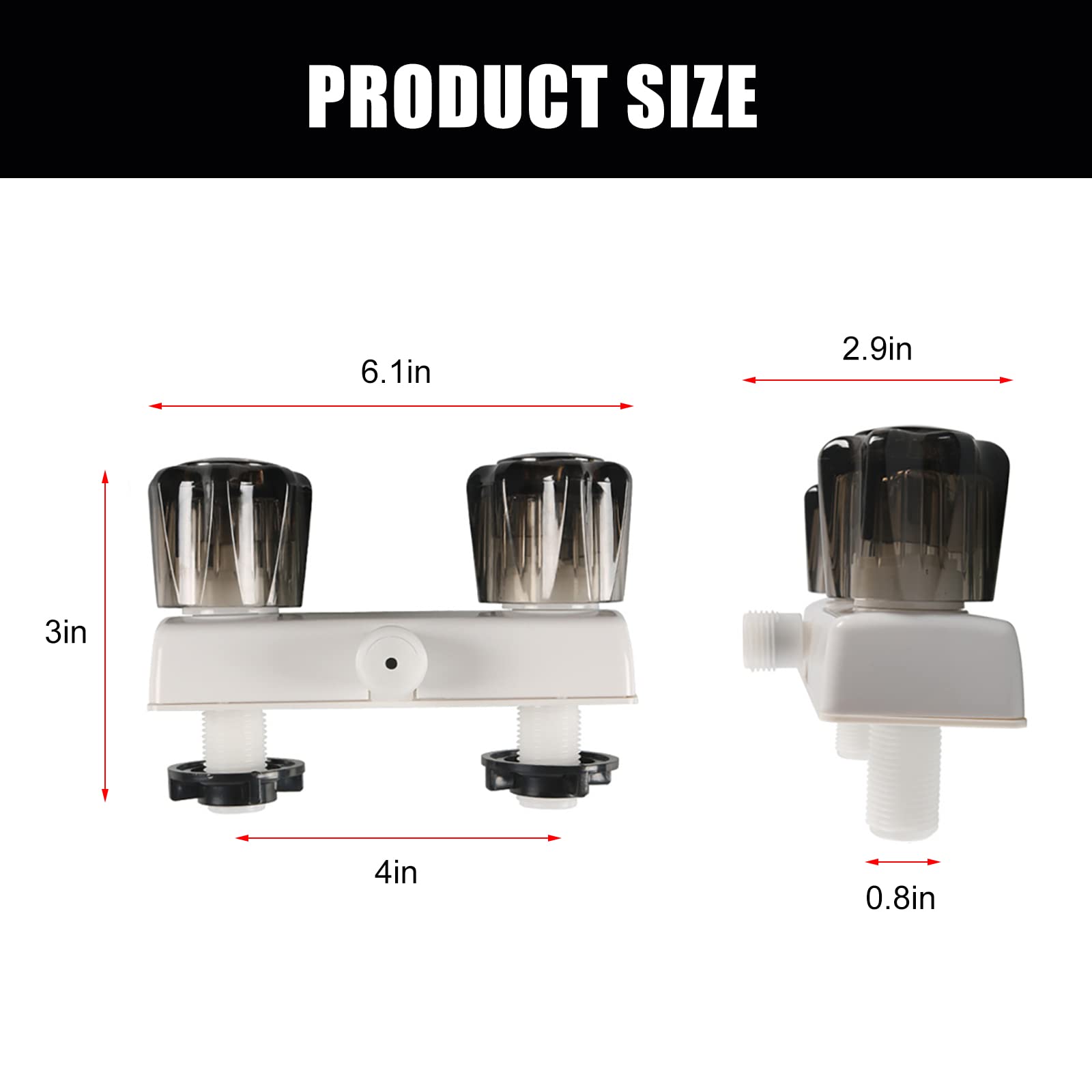 RV Shower Faucet Replacement - Double Knob RV Camper Shower Faucet Valve Diverter in White | Perfect for RV, Camper, Trailer & Motorhome Bathroom Upgrades