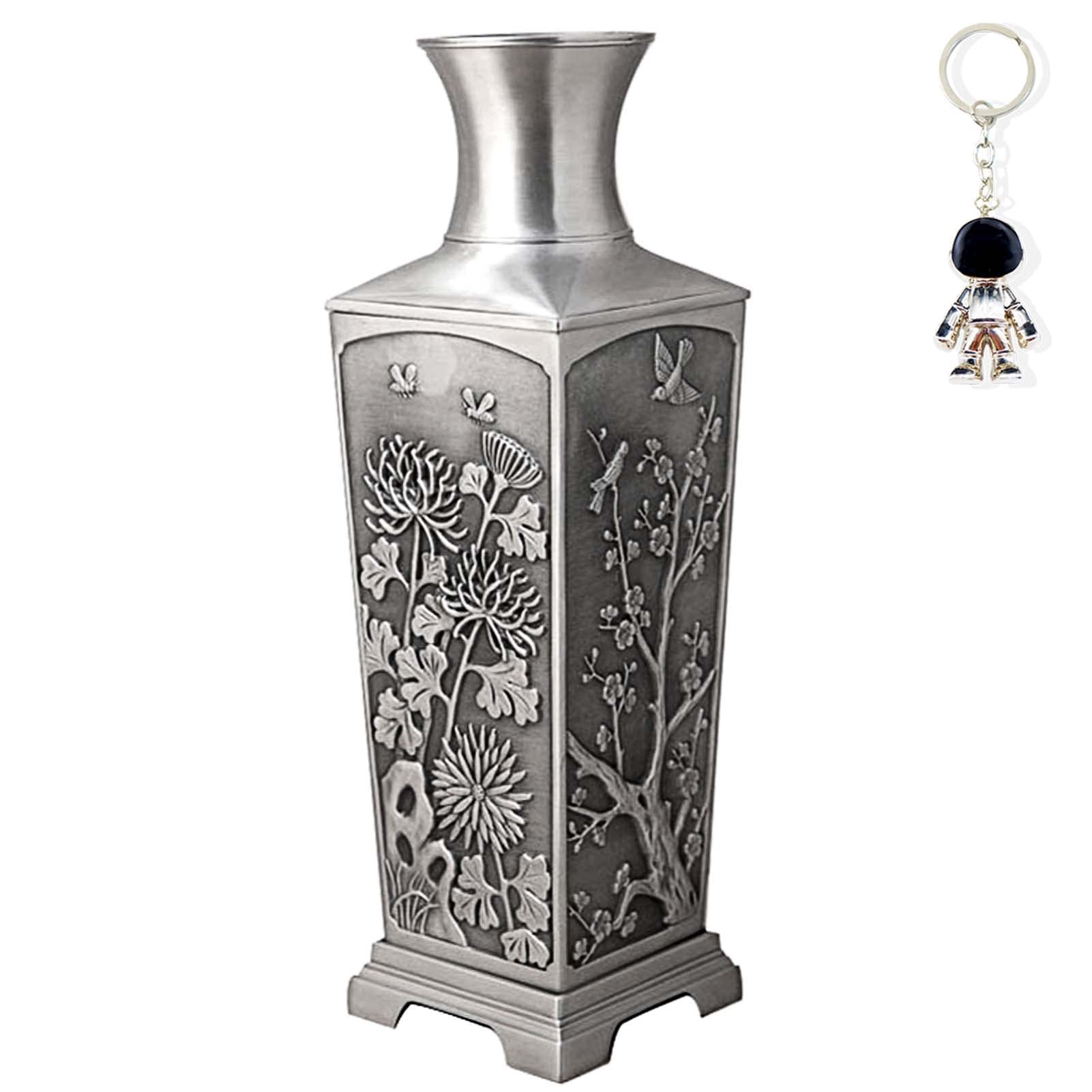 Rustic Metal Square Flower Vase - Home Decor Centerpiece for Living Room, Dining Table, Bedroom & Office | Perfect for Farmhouse, Modern & Boho Style Decorations