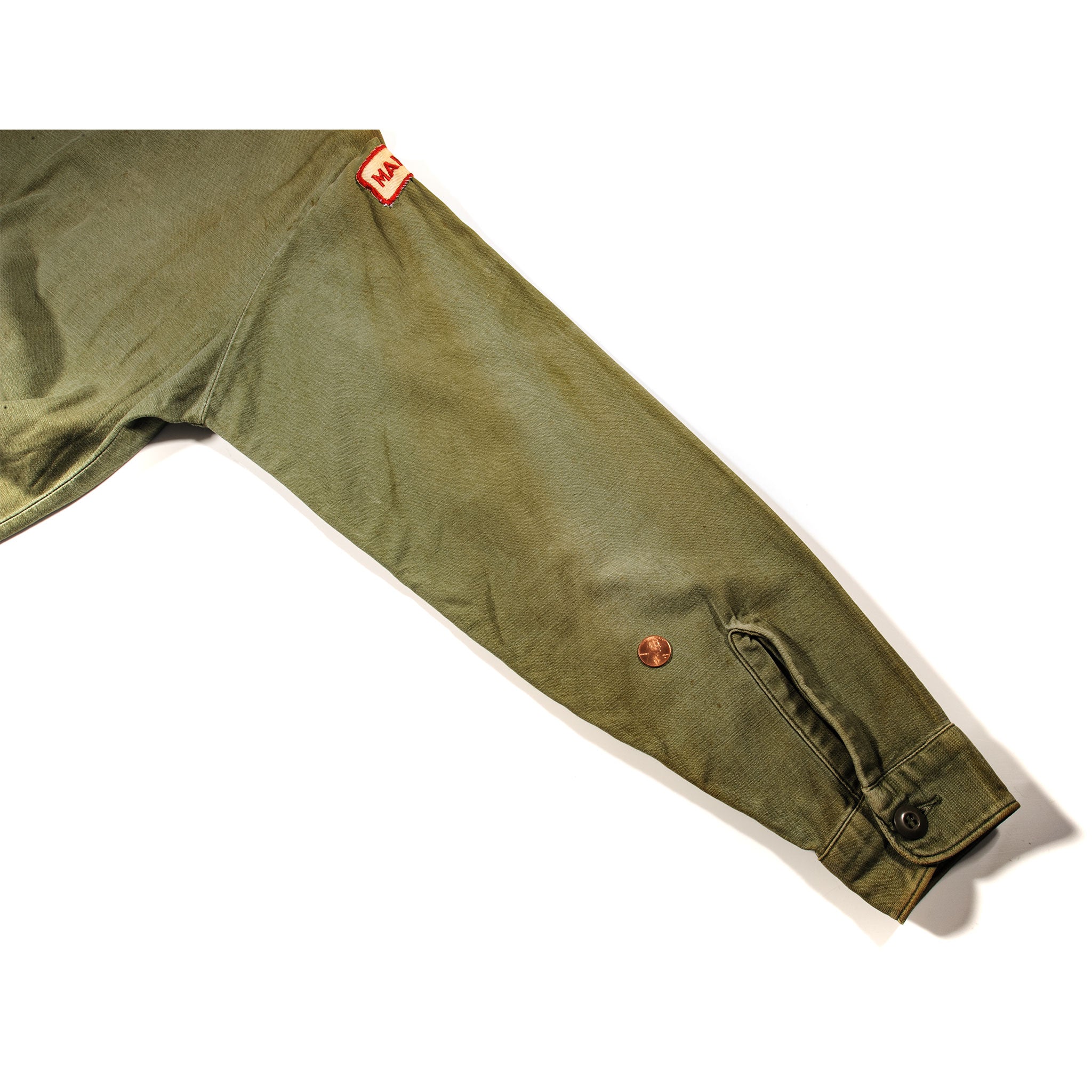 Vintage 1967 US Army Utility Shirt P64 with South Carolina National Guard Old Ninety Six Manager Patch - Authentic Military Surplus for Collectors & Reenactments