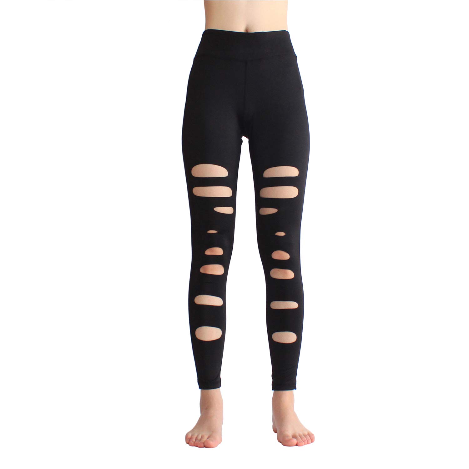OwnShoe Women's High Waist Cutout Yoga Pants - Stretchy Elastic Gym Running Fitness Leggings for Workout & Lounge Wear - Perfect for Yoga, Pilates, Running and Casual Wear