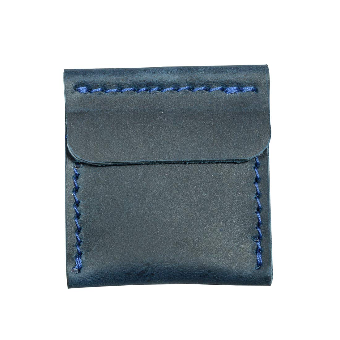 Hide & Drink Premium Full Grain Leather Wedding Ring Case - Handmade Engagement Pouch for Bride & Groom Jewelry Storage - Proposal Ring Holder for Travel, Ring Bearer & Marriage Ceremonies (Slate Blue)