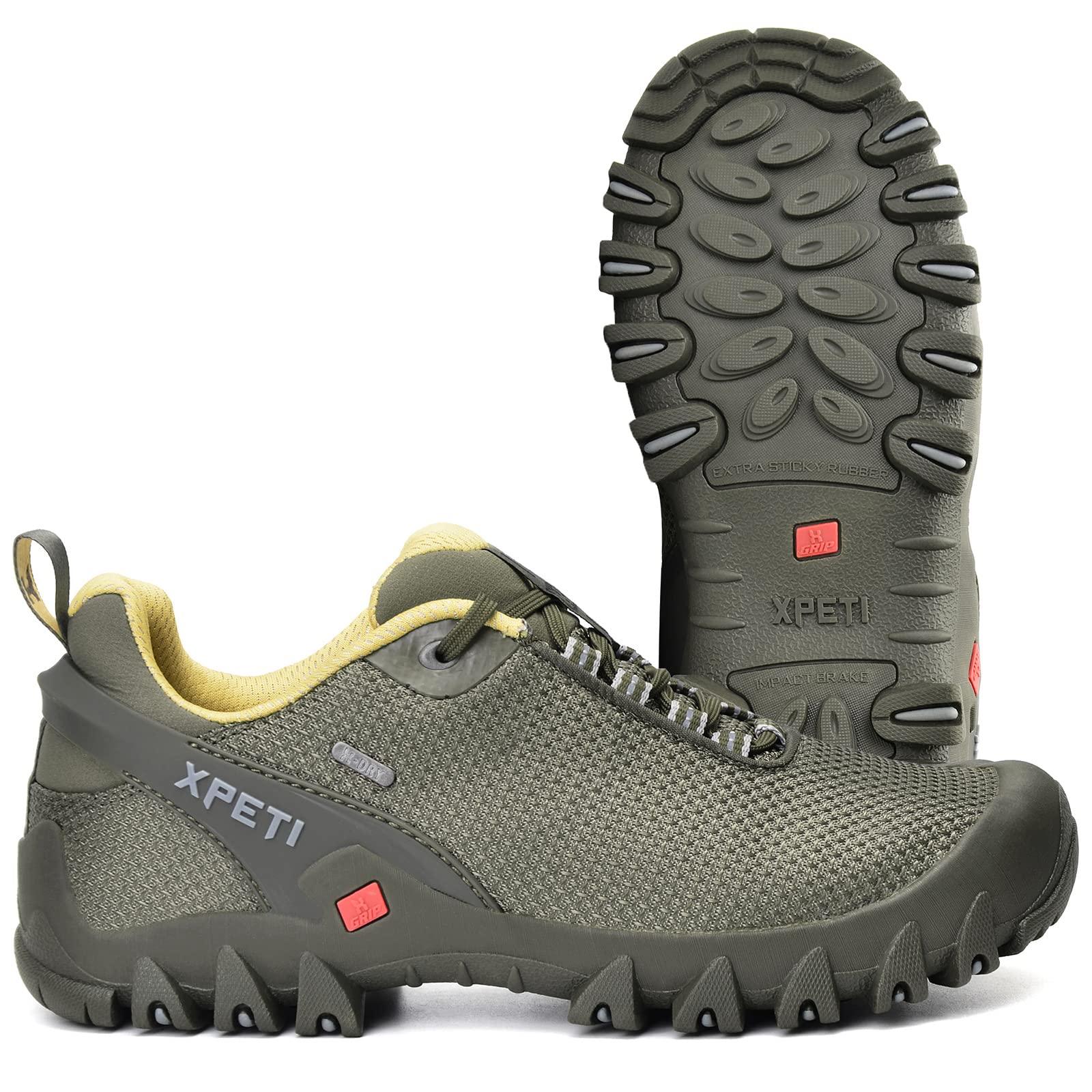 XPETI Men's Terra Low Hiking Shoes - Lightweight Waterproof Outdoor Trail Running Shoes for Hiking, Camping & Backpacking