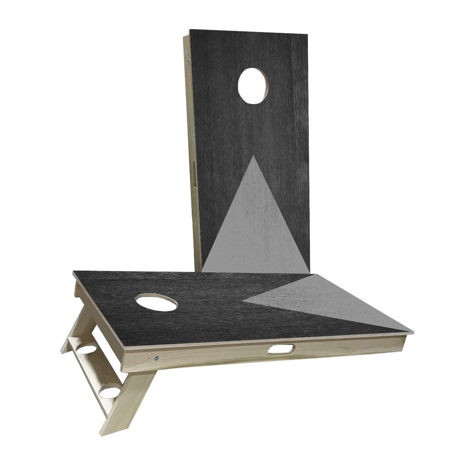Skip's Garage Premium Wood Grain Cornhole Board Set with Gray Finish - 2 Boards & 8 Bags Included - Choose Your Size & Accessories - Perfect for Backyard Parties, Tailgating, and Outdoor Games
