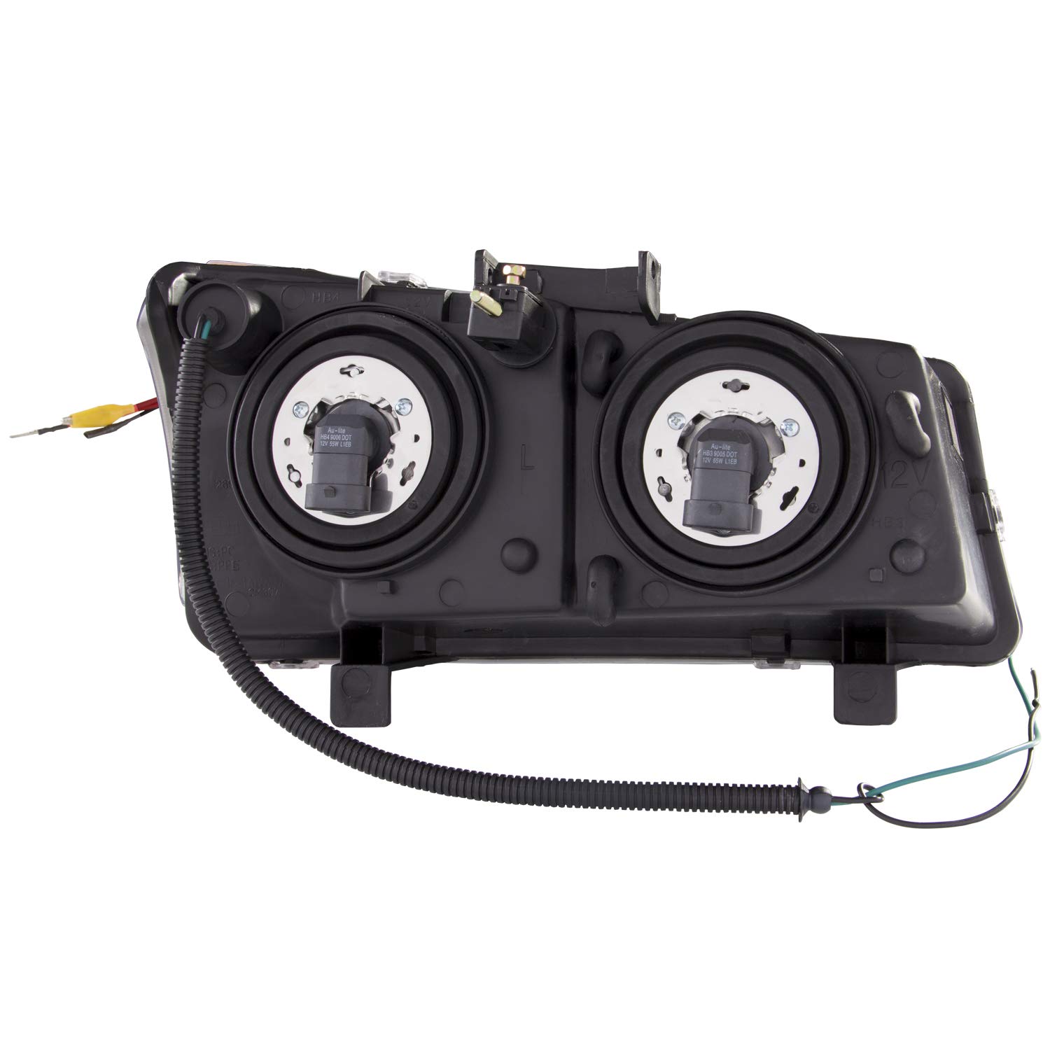 ANZO USA-111312 Crystal Headlights for 2003-2006 Chevy Silverado/Avalanche - U-Bar Black Clear Design - Upgrade Your Truck's Style & Night Visibility for Off-Roading & Daily Driving